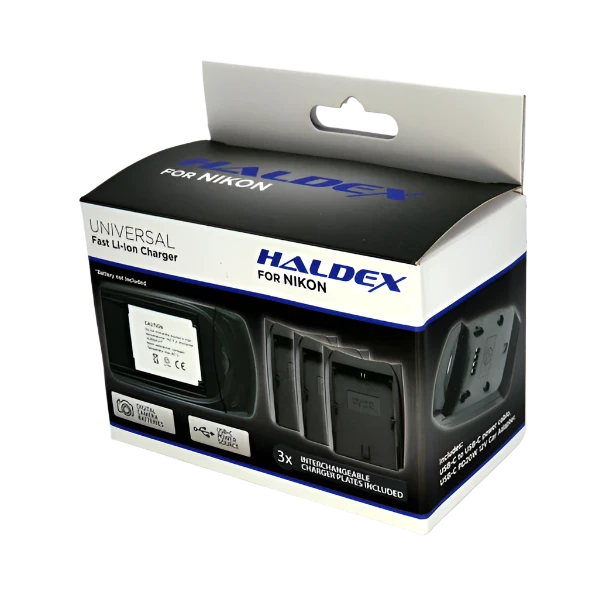 Haldex 700 Nikon Battery Charger Kit with Type C Port - Includes Wall & Car Charger for DSLR Cameras - Perfect for Travel, Photography & On-the-Go Charging