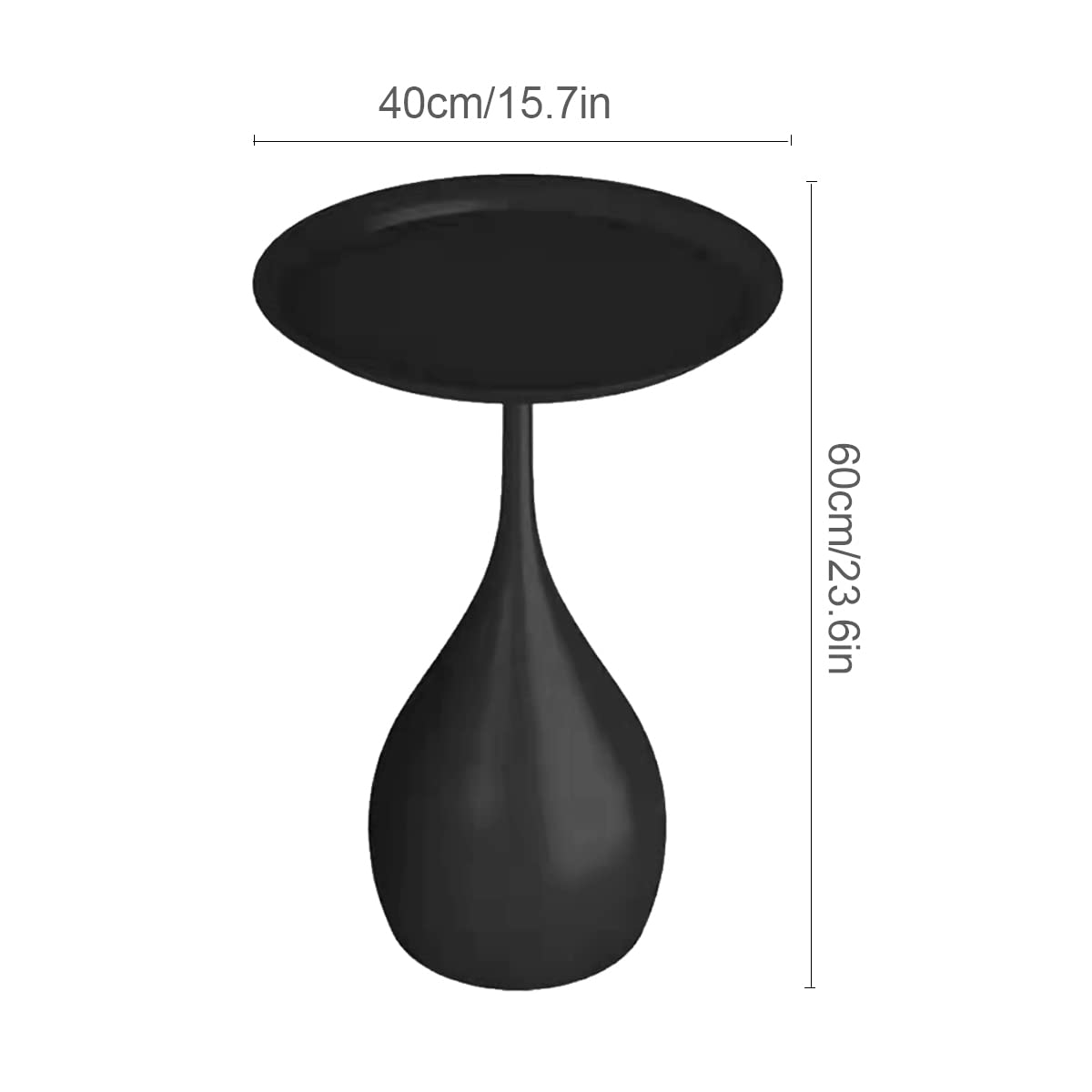 Modern Round Metal Side Table - 15.7