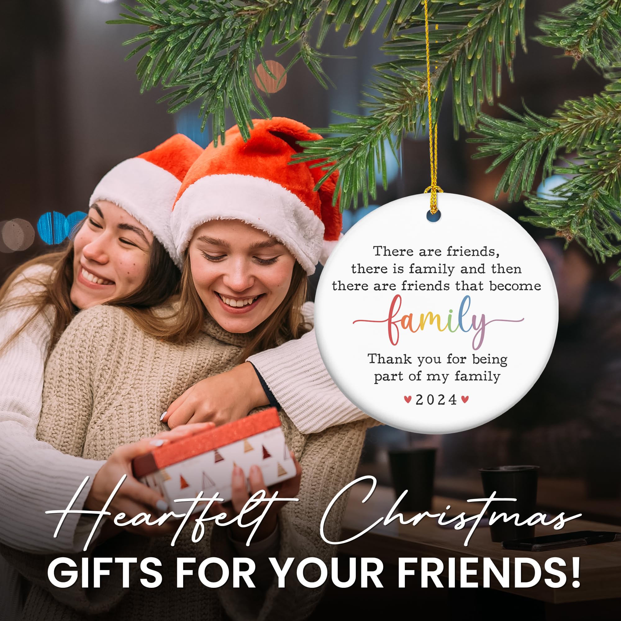 Best Friendship Gifts for Women - 2024 Christmas Ornaments & Birthday Presents for Female Friends, BFF Gifts, Ceramic Tree Decorations - Perfect for Holiday Decor, Party Favors, and Special Occasions