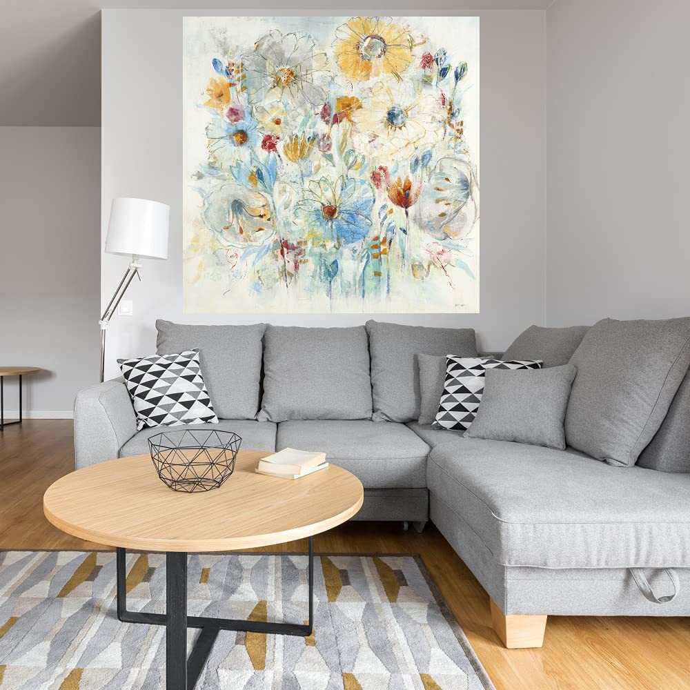 Jill Martin Harmonic Blue Fine Art Canvas Wall Decor - 22x22 Inch Ready to Hang Painting for Living Room, Bedroom, Office - Modern Abstract Artwork for Home & Office Decor