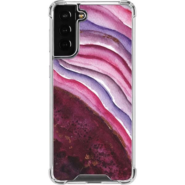Premium Clear Phone Case for Samsung Galaxy S22 Plus - Stylish Plum Watercolor Geode Design | Slim Protective Cover with Scratch Resistance | Perfect for Everyday Use, Travel & Gift Giving
