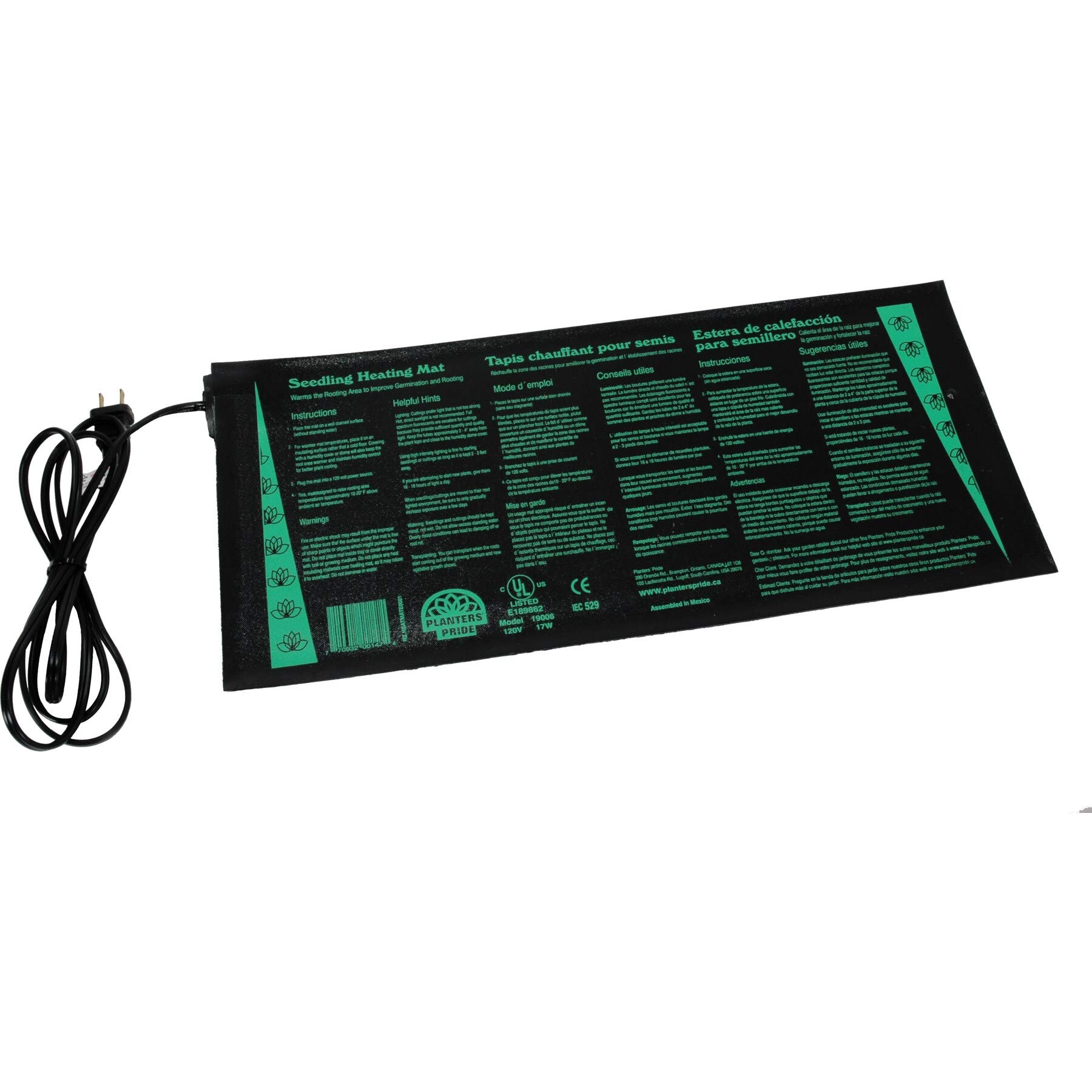 RZ.HEAT1 17W Seedling Heat Mat for Indoor Plants - Waterproof Warming Pad for Seed Starting, Germination & Plant Propagation - Perfect for Greenhouses, Hydroponics & Home Gardening