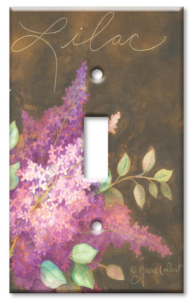 Decorative Metal Wall Plate - Single Gang Toggle Art Plate in Lilac - Handcrafted in USA - Perfect for Home Decor, Bedroom & Living Room Wall Switch Covers