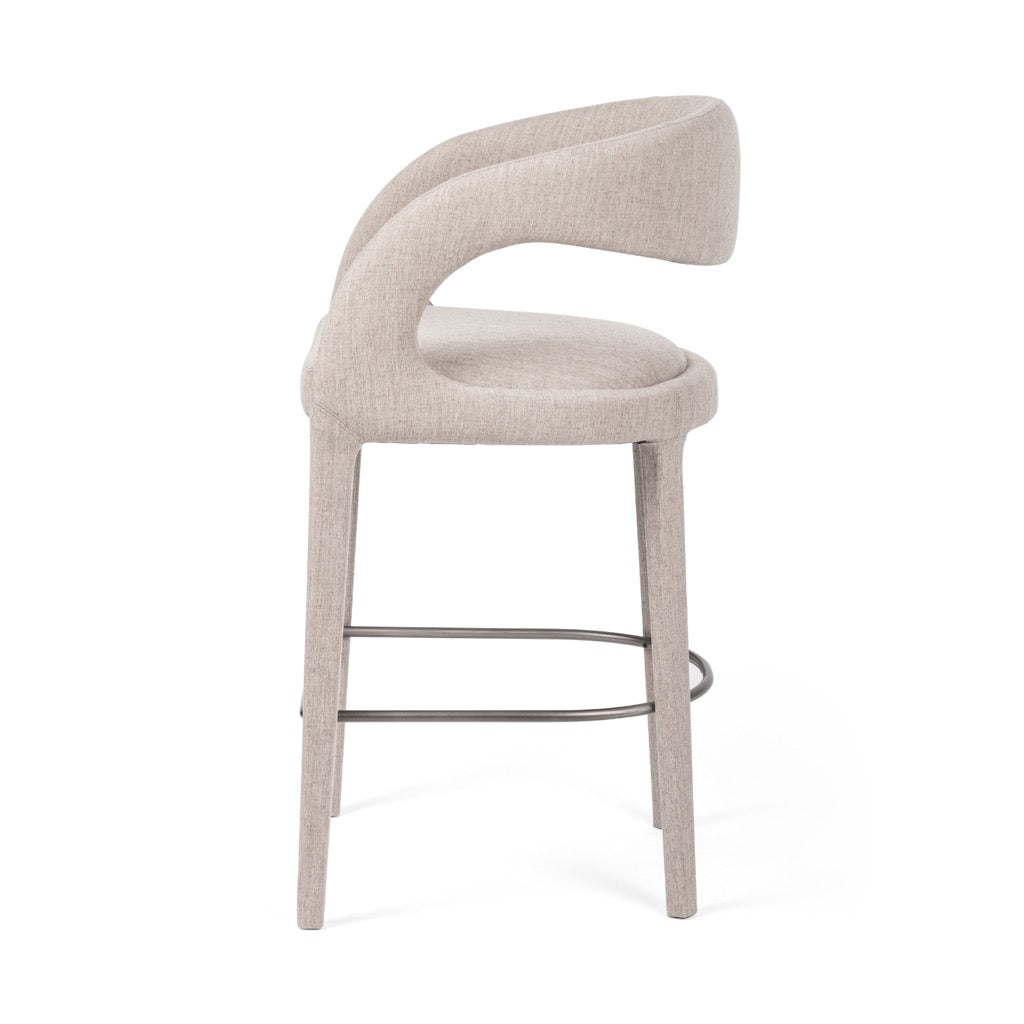 Hawkins Stool Savile Flannel - Premium Wooden Bar Stool with Comfortable Seat for Kitchen, Dining Room & Pub Use