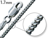 1.7mm Rhodium Plated Sterling Silver Curb Chain Bracelet for Men & Women | Durable Fashion Jewelry for Everyday Wear, Gifts & Special Occasions