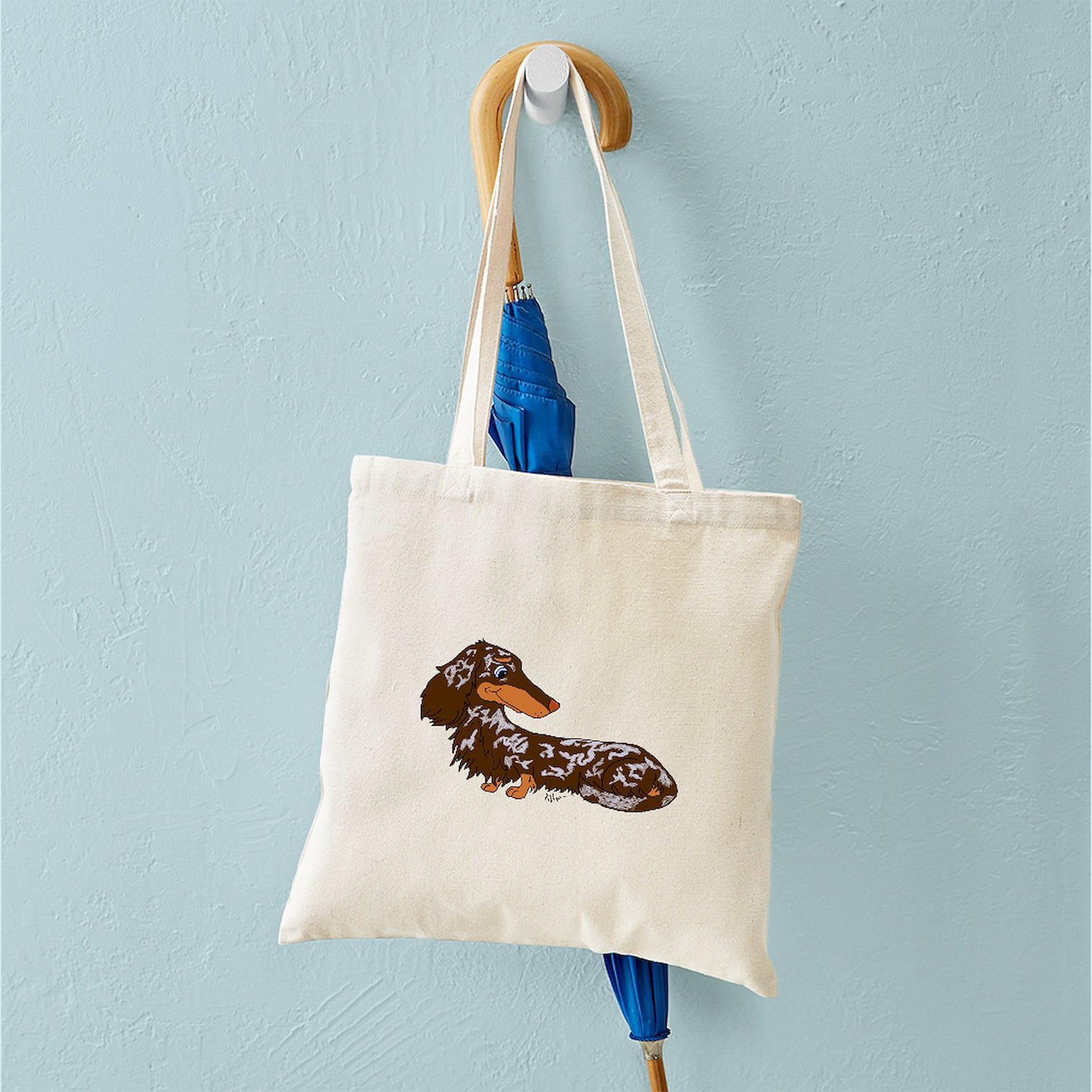 Stylish Chocolate Dapple Dachshund Canvas Tote Bag - Eco-Friendly Reusable Shopping Bag for Groceries, Beach & Daily Use