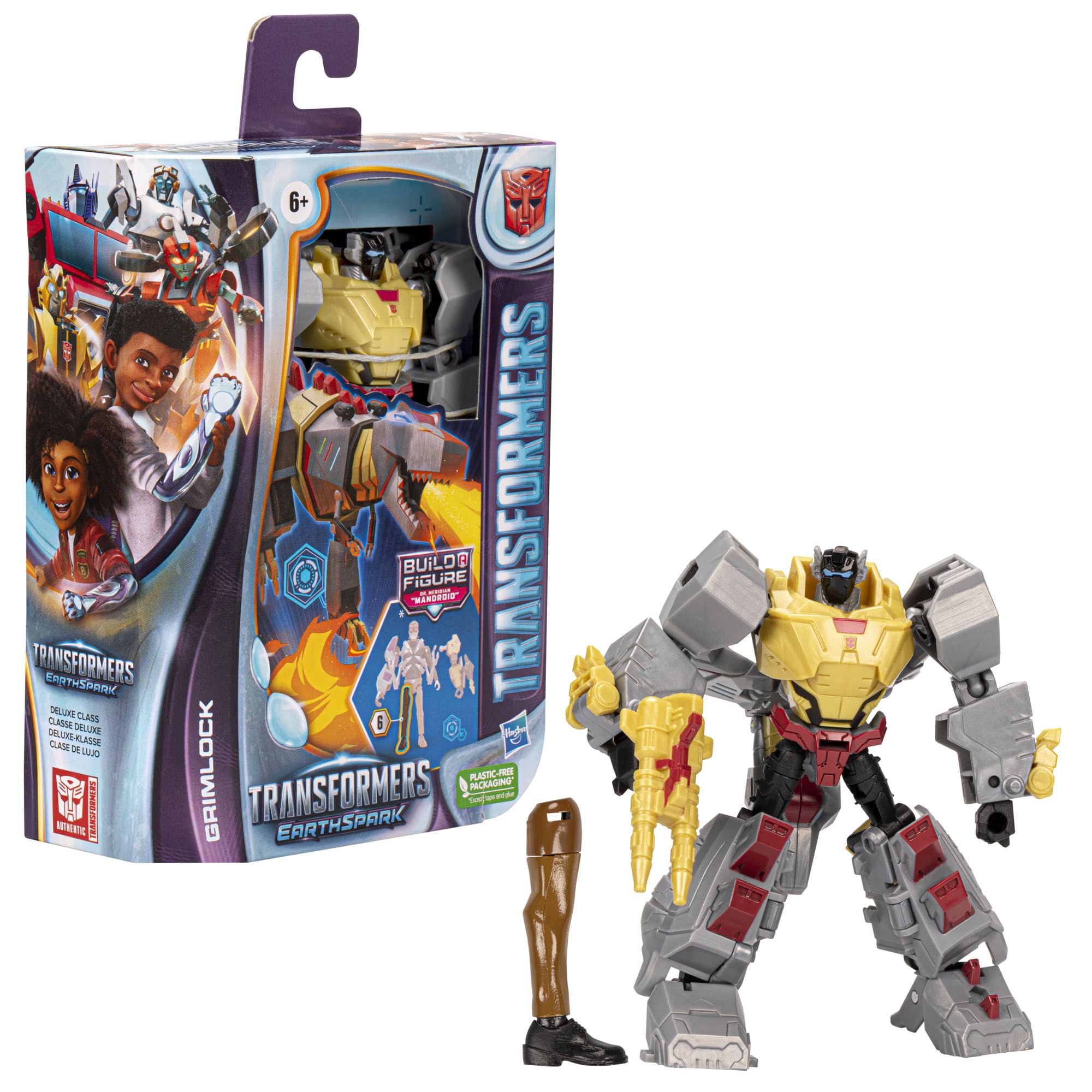 Transformers EarthSpark Deluxe Grimlock 5-Inch Action Figure - Robot Toy for Kids Age 6+ | STEM Learning, Birthday Gift & Collectible for Boys & Girls