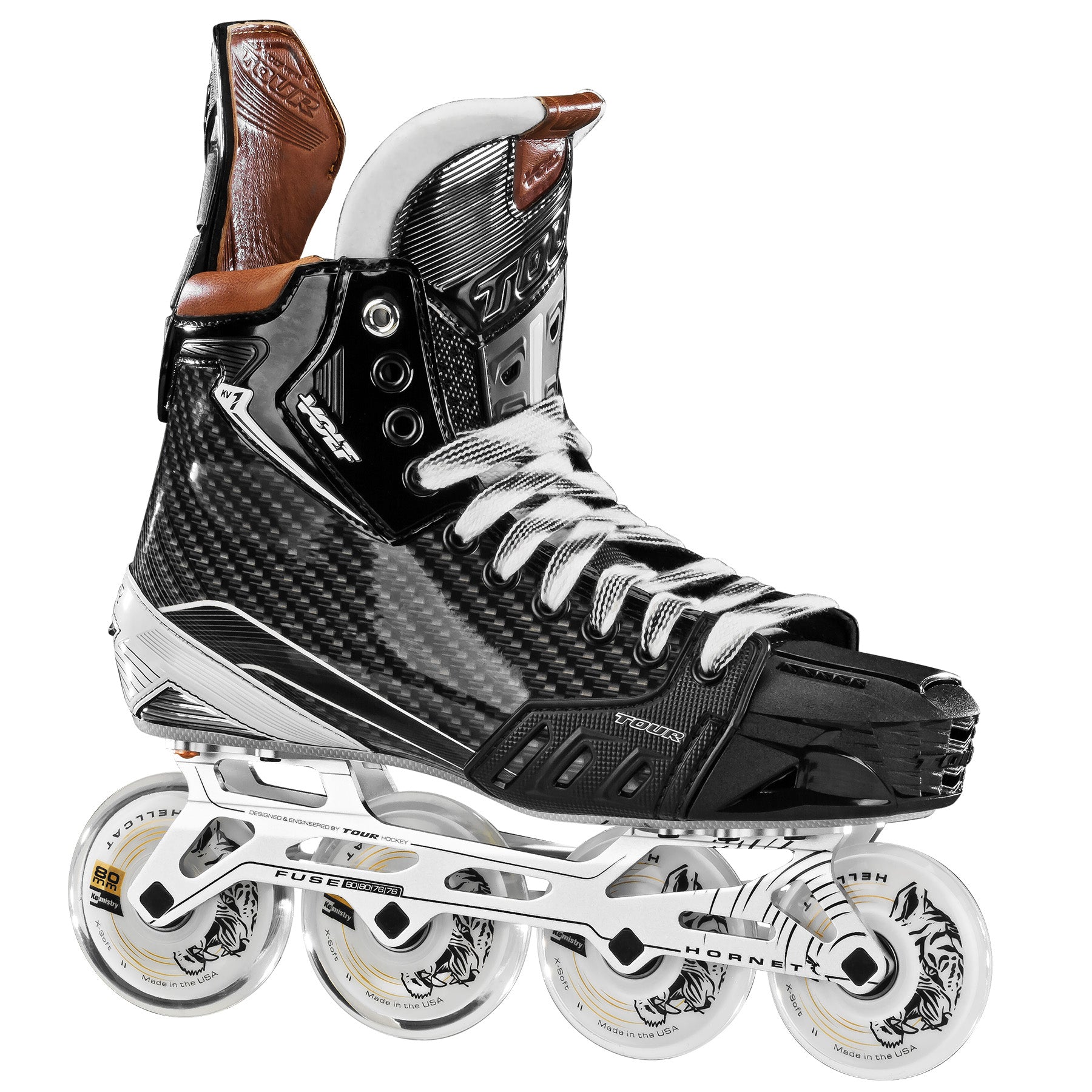 Volt KV1 Black Roller Hockey Skates - High Performance Inline Skates for Men & Women - Perfect for Street Hockey, Rink Play & Outdoor Skating