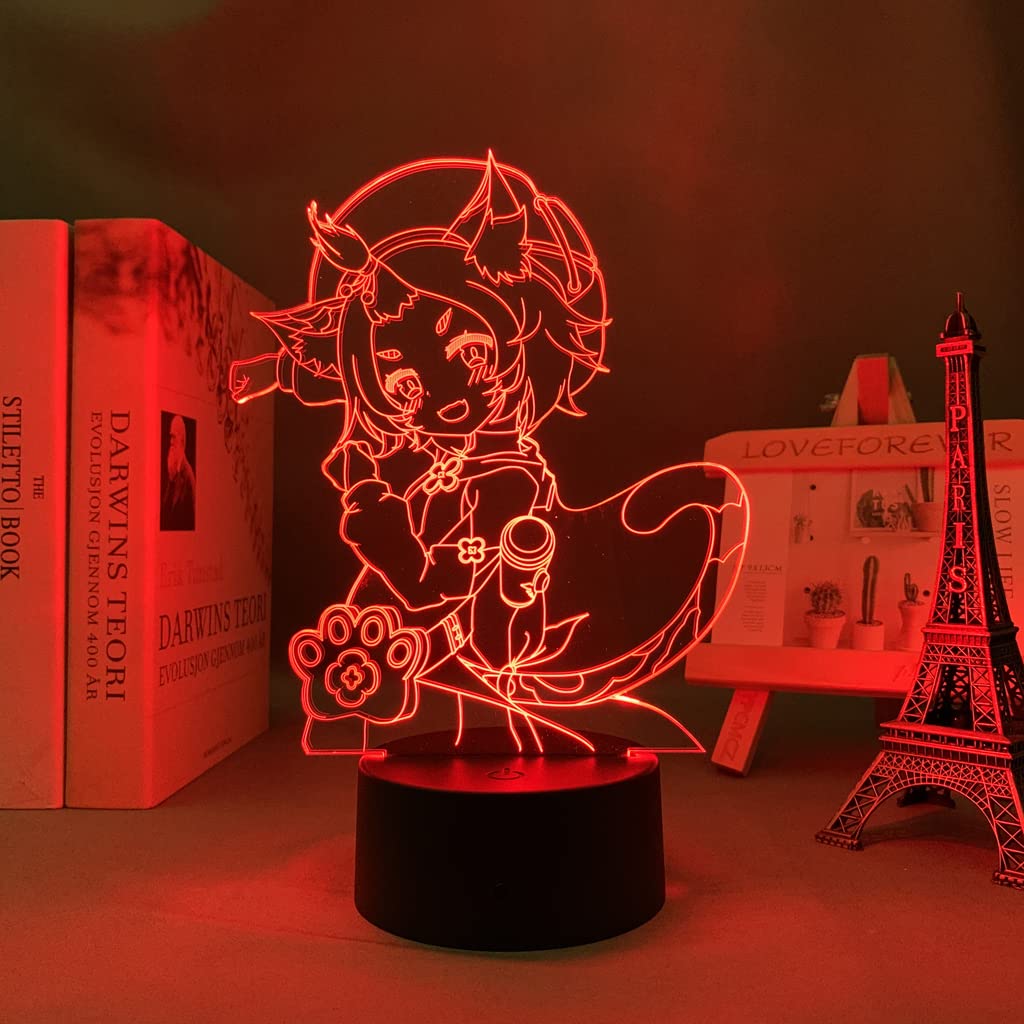 Genshin Impact Diona LED Night Light - Cute Anime Figure Lamp for Room Decor, Kids Birthday Gift, Gaming Desk Accessory - Perfect for Bedrooms, Gaming Rooms & Themed Parties