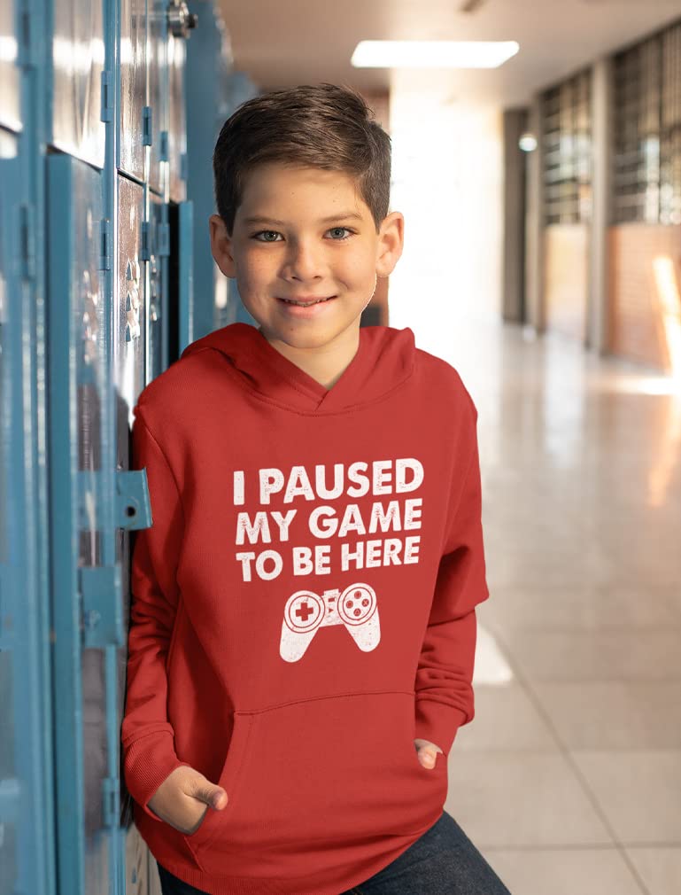 Tstars Kids Gaming Apparel - 'I Paused My Game' Graphic Hoodies & Sweatshirts for Young Gamers | Perfect for Gaming Parties, Sleepovers & Esports Events