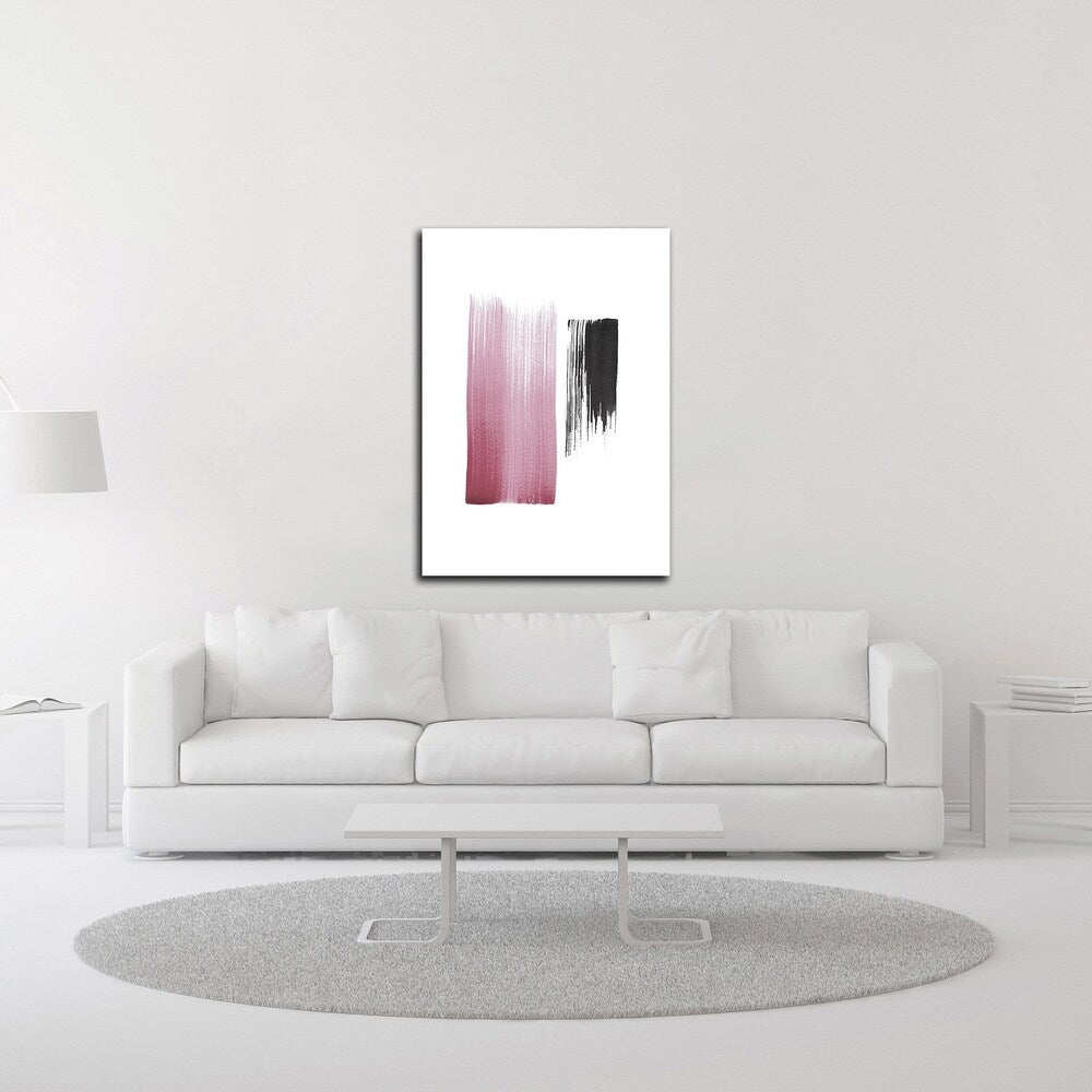 Black & Blush by Iris Lehnhardt - Premium Canvas Wall Art Print - Ready to Hang - Modern Home Decor for Living Room, Bedroom & Office