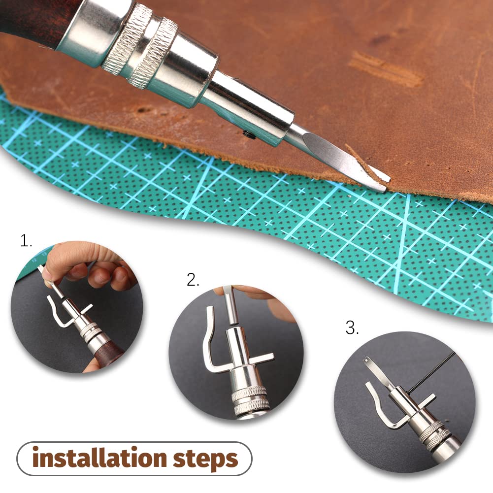Jupean 458-Piece Leather Crafting Kit - Professional Leather Working Tools & Supplies with Instruction Book, Tool Holder, Stamps Set, Prong & Hollow Punches - Perfect for DIY Leather Projects, Belt Making, Wallet Crafting & Leather Repair