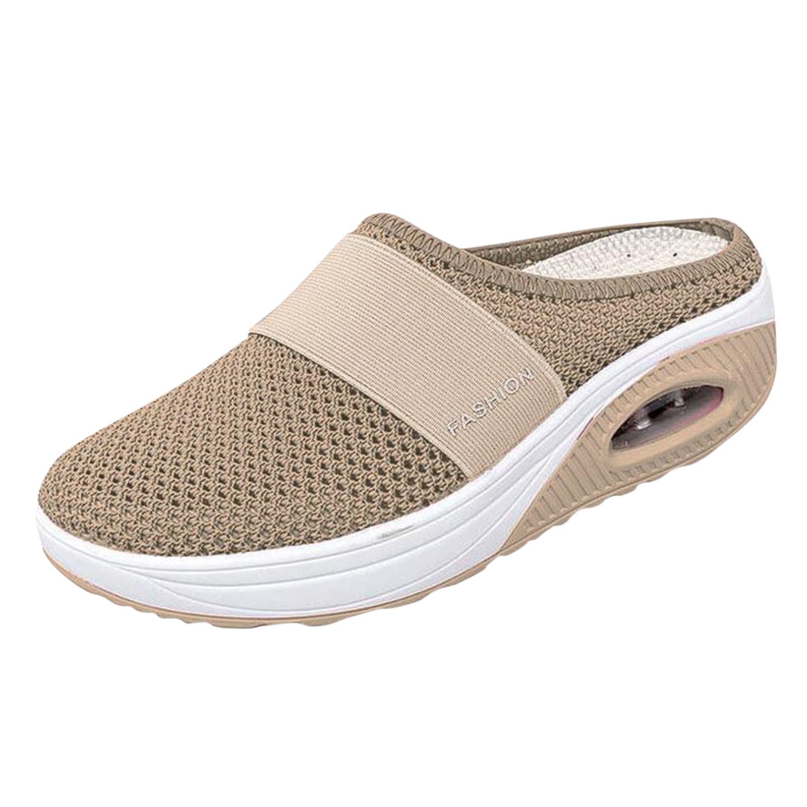 Women's Arch Support Slip-On Knit Sneakers - Breathable Mesh Orthopedic Walking Shoes with Cushion for Outdoor Comfort | Perfect for Work, Travel & Daily Activities