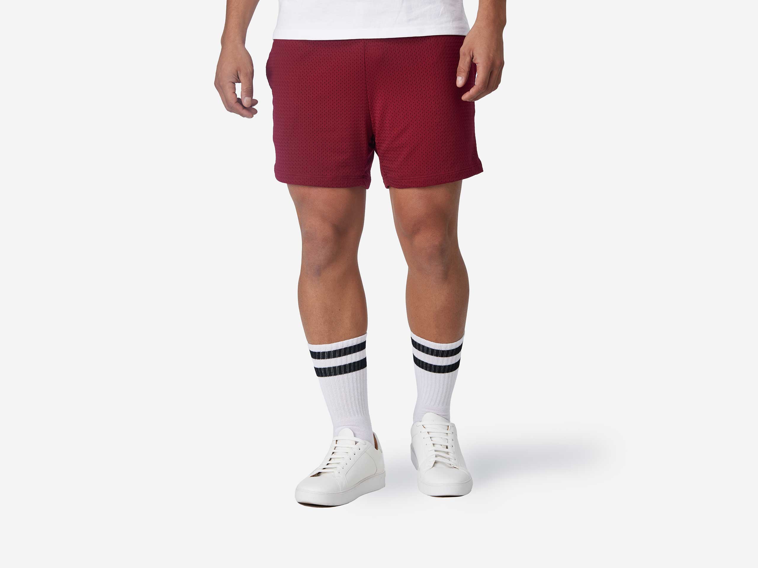 4 Pocket Lounge Shorts for Men - Comfortable Burgundy Casual Shorts with Pockets - Perfect for Relaxing at Home, Lounging, and Outdoor Activities