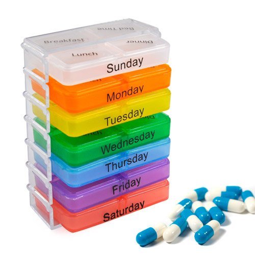 AccessoTech 7-Day Pill Organizer Box - Portable Mini Medicine Dispenser with Daily Compartments for Vitamins, Supplements & Tablets - Perfect for Travel, Home & Office Use