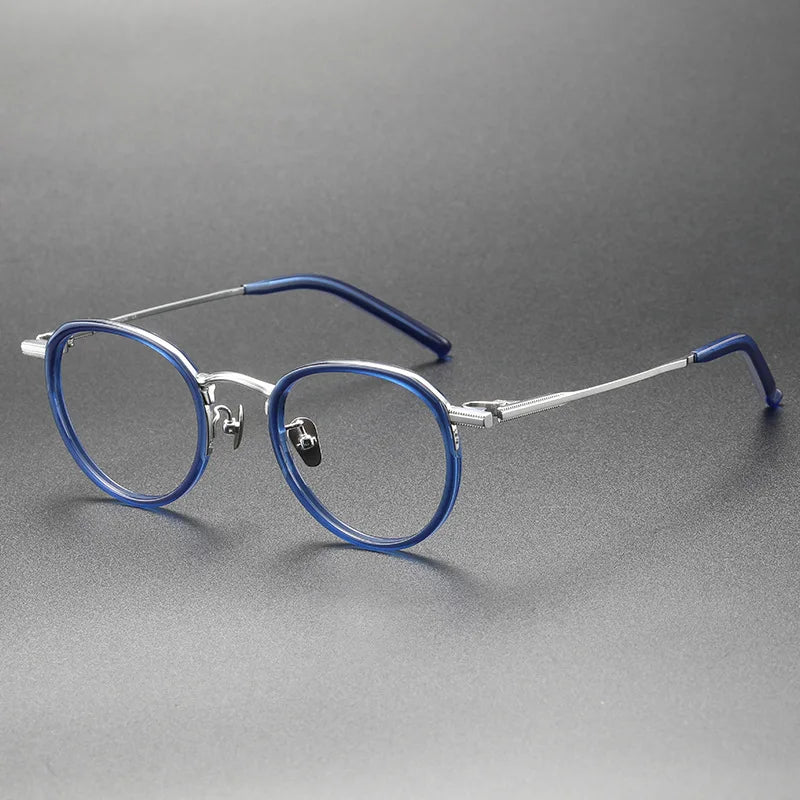 Stylish Aimee Unisex Full Rim Oval Titanium Acetate Eyeglasses Frame 1343 - Lightweight & Durable for Work, Reading & Everyday Wear