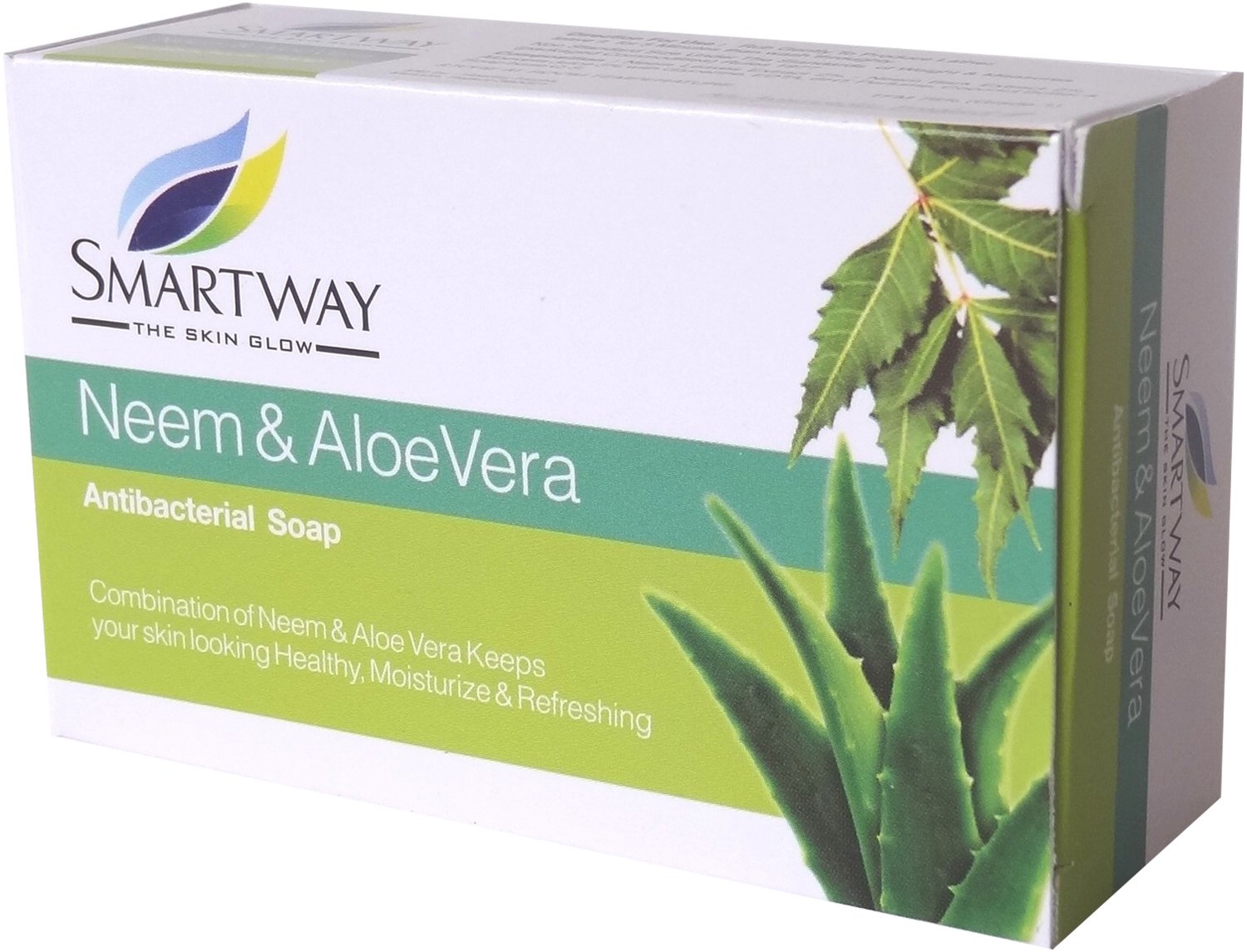 Smartway Neem & Aloe Vera Soap - Natural Antibacterial & Moisturizing Bar for Acne, Eczema & Dry Skin | Gentle Cleansing for Face & Body | Vegan, Cruelty-Free Skincare