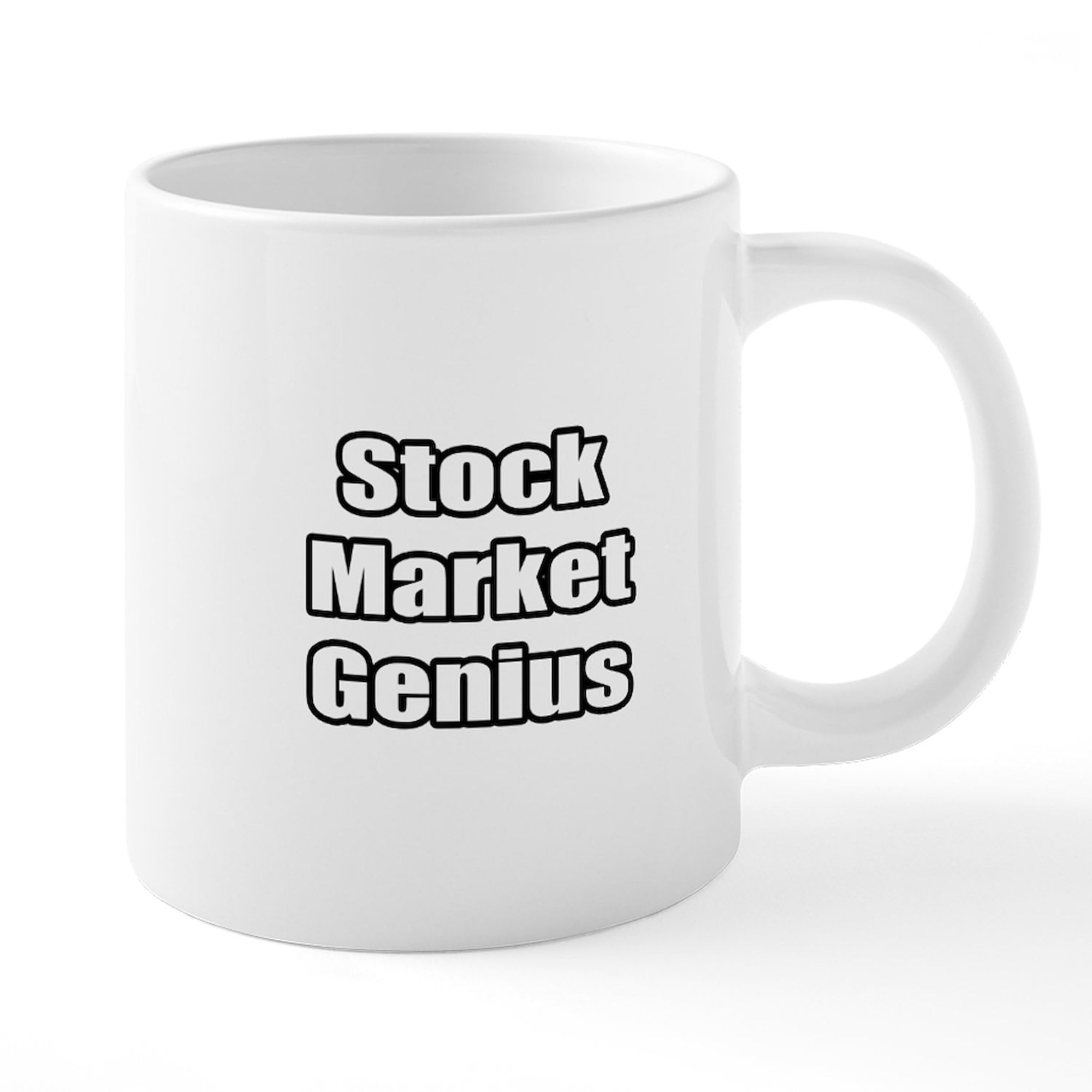 Stock Market Genius 20 oz Ceramic Coffee Mug - Large Insulated Coffee Cup for Office, Home & Gifts - Funny Finance Themed Coffee Mug for Traders & Investors