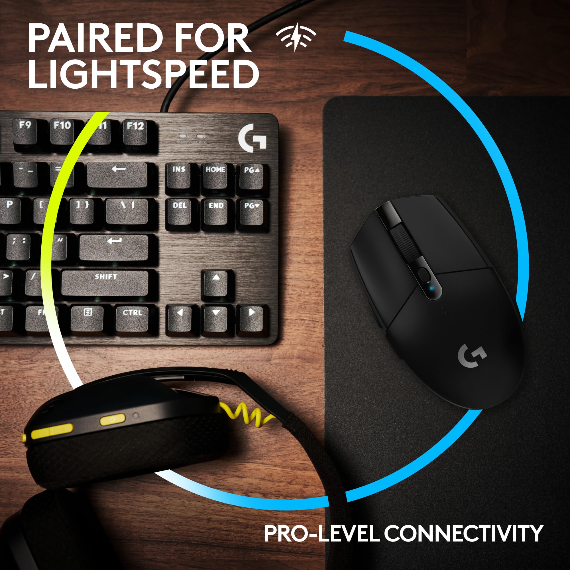 Logitech G305 Wireless Gaming Mouse with HERO 12K Sensor & G435 Wireless Gaming Headset - Bluetooth, Built-in Mic, Lightweight, LIGHTSPEED Technology - Compatible with PC/Mac (Black) - Perfect for Esports, Streaming & Professional Gaming