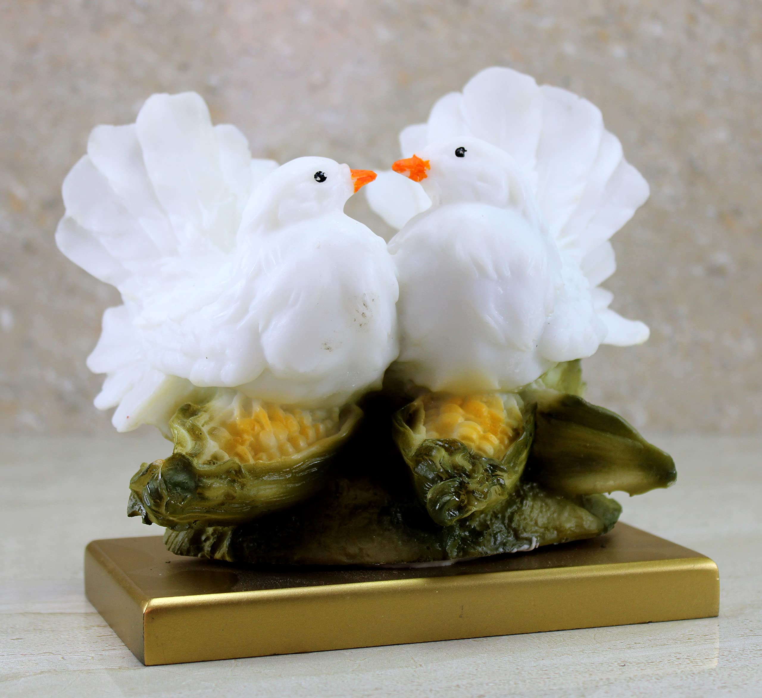 eSplanade Love Birds Figurine - Romantic Couple Bird Statue Home Decor Gift for Wedding, Anniversary & Valentine's Day (White) | Perfect for Living Room, Bedroom & Office Desk Decoration