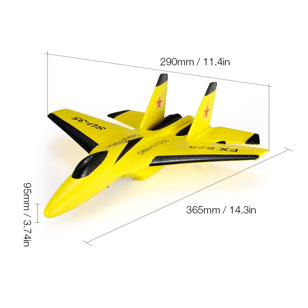 Goolsky Flybear FX-820 SU-35 RC Airplane - 2.4GHz 2CH Remote Control Glider with 290mm Wingspan, EPP Micro Plane for Indoor Flying - Ready to Fly (RTF) - Perfect for Beginners, Kids & Indoor RC Hobbyists