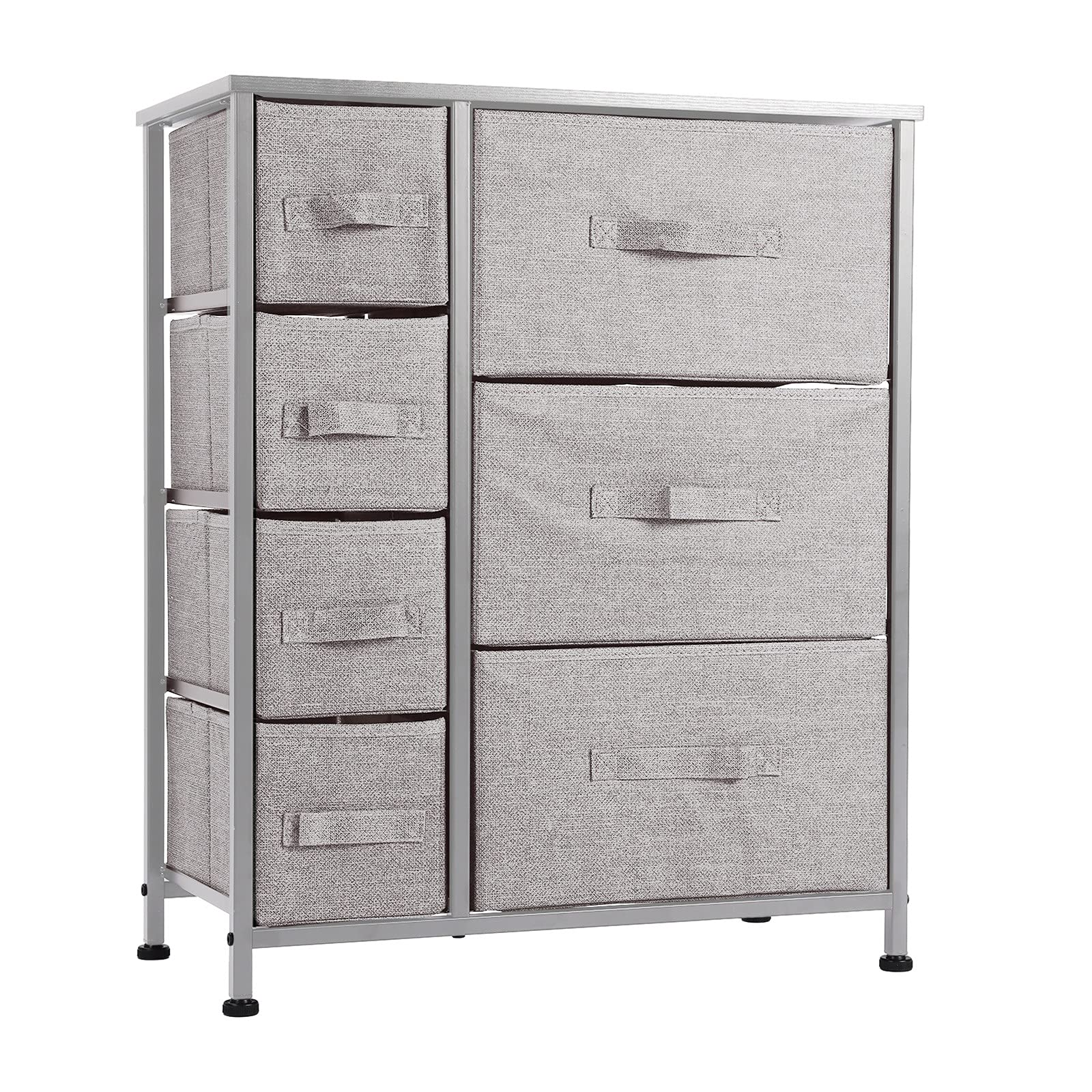 TOHOS 7-Drawer Fabric Storage Tower - White Dresser Organizer for Bedroom Clothes, Toys & Accessories | Space-Saving Closet & Nursery Storage Solution
