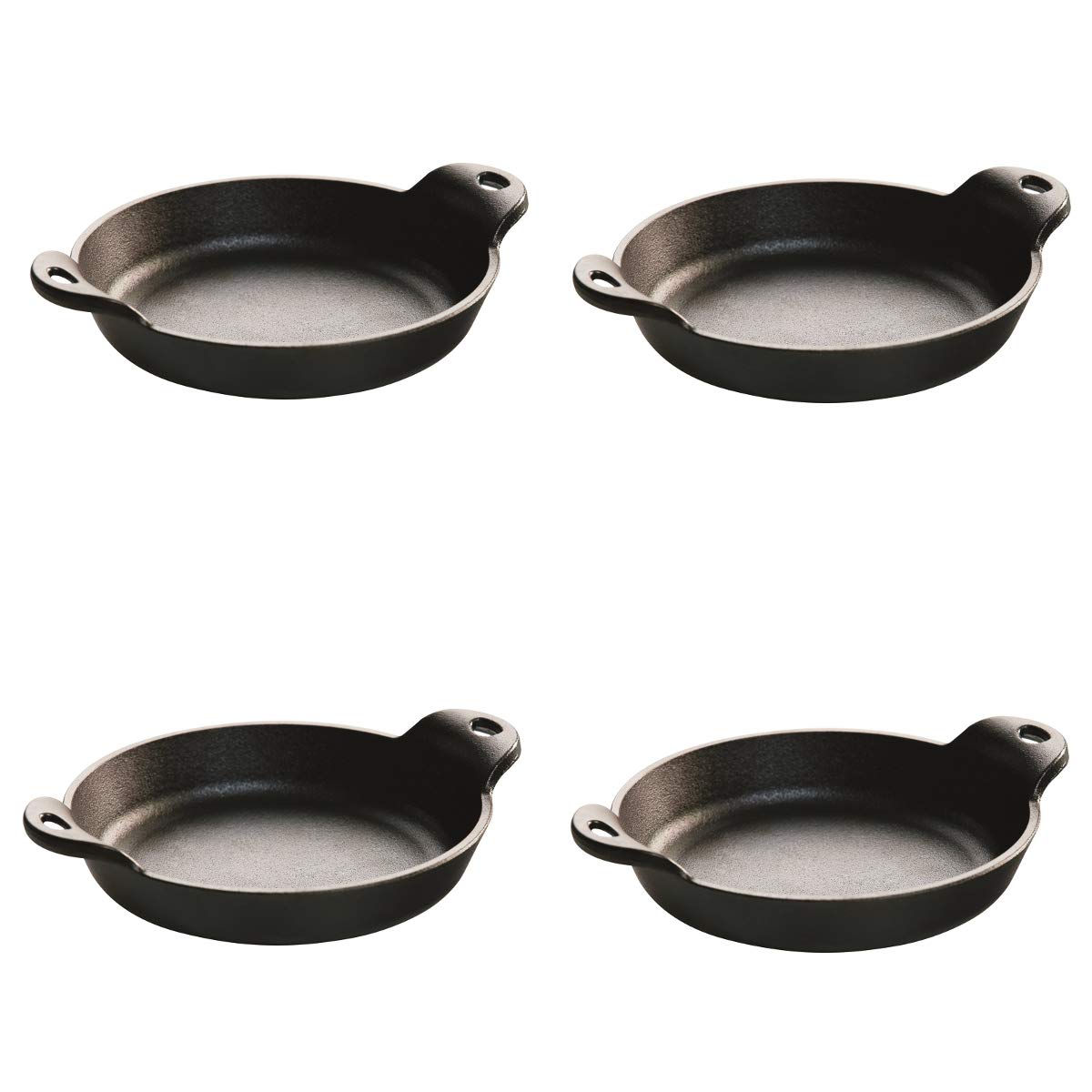 Lodge 14oz Round Cast Iron Mini Griddle Set of 4 - Pre-Seasoned Heat-Treated for Even Cooking - Perfect for Camping, Backyard BBQs & Small Batch Baking