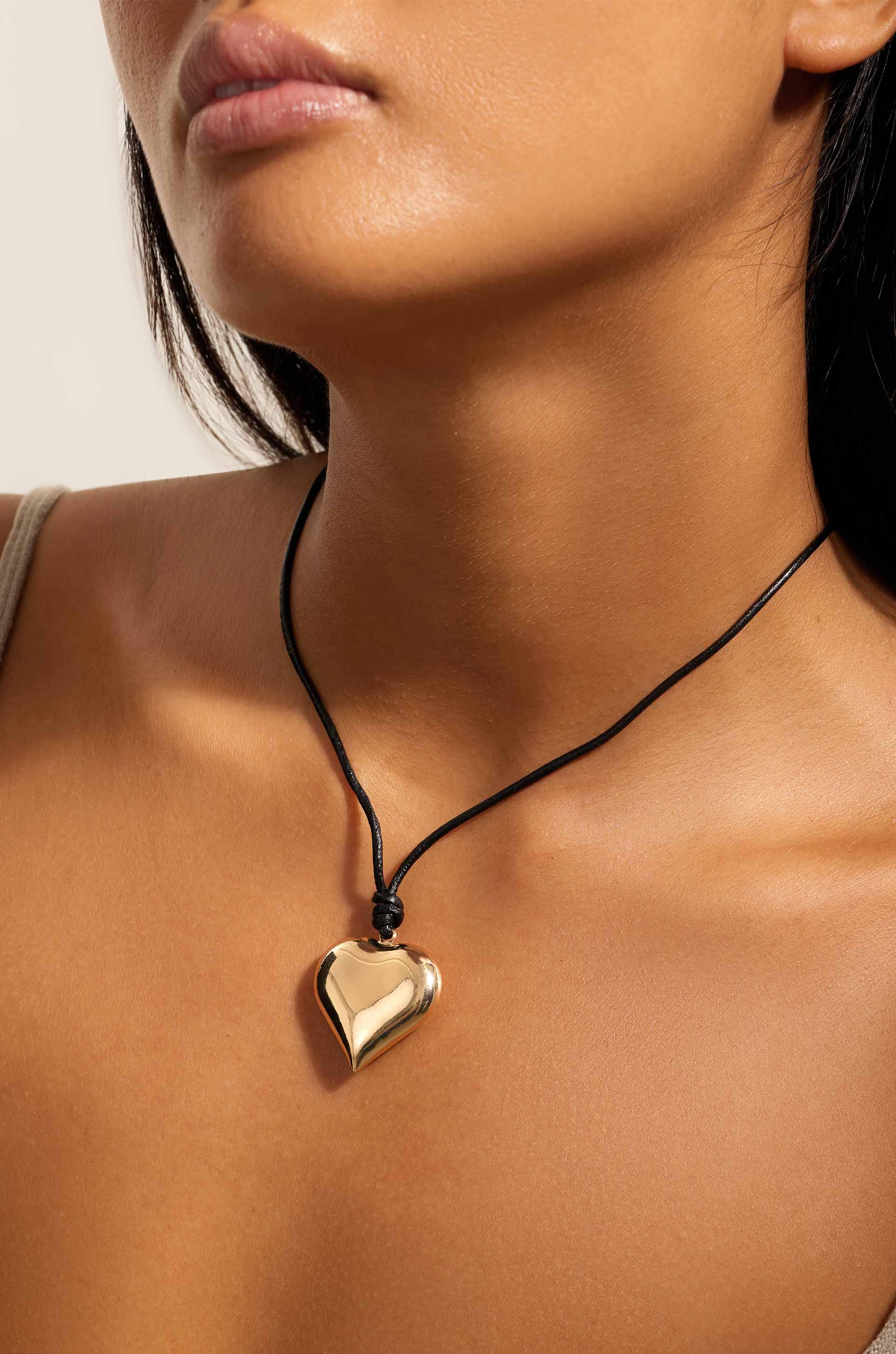 Heart Pendant Adjustable Cord Necklace - Elegant Layering Jewelry for Women, Perfect for Valentine's Day Gifts & Everyday Wear