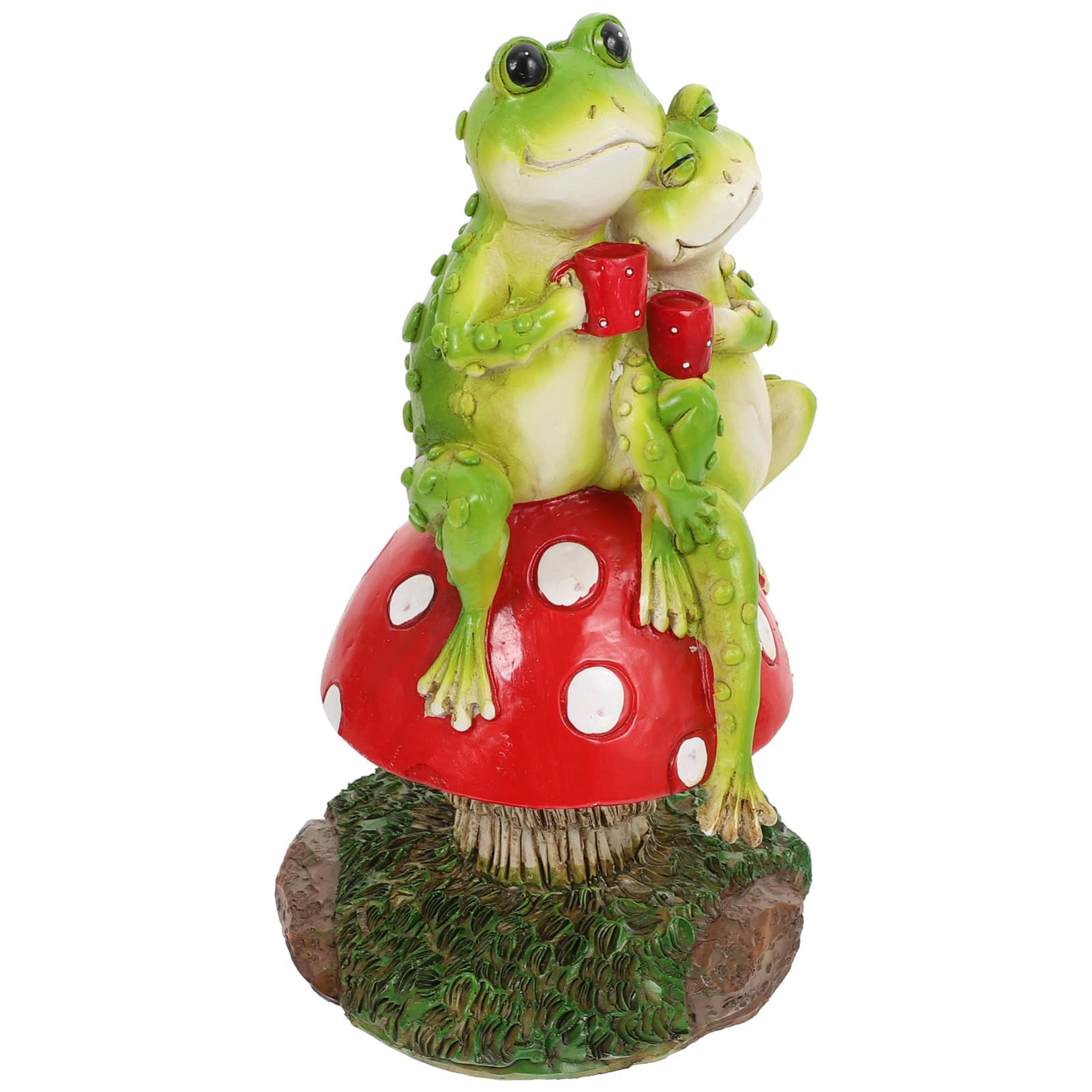 HANABASS Mini Frog Couple Statue - Resin Animal Sculpture for Indoor & Outdoor Decor - Perfect for Garden, Patio, Yard, Fairy Garden and Micro Landscape Ornamentation - Ideal Gift for Nature Lovers & Home Decor Enthusiasts