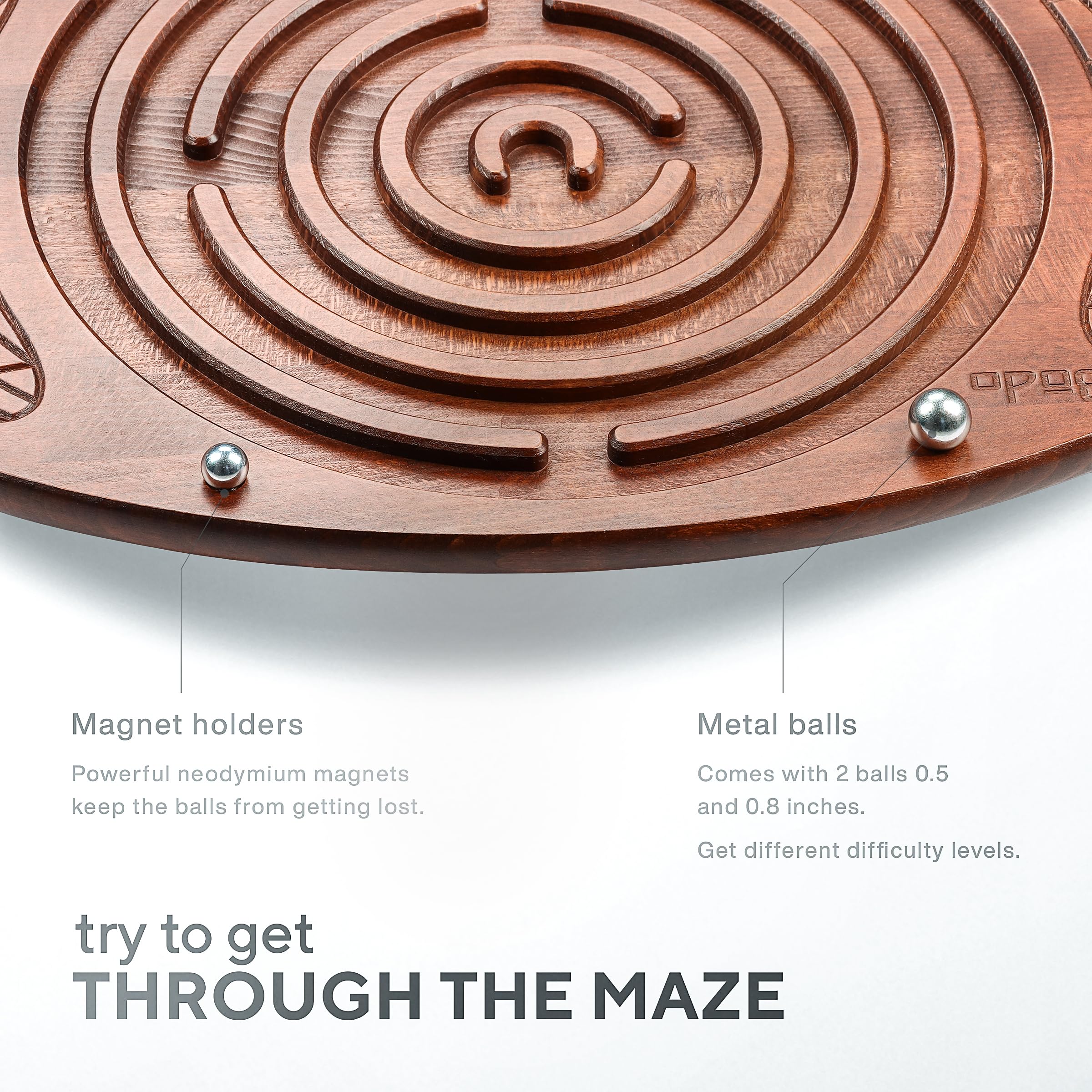 Bodo Maze Balance Board - Wooden Wobble Board for Kids, Teens & Adults - Exercise, Physical Therapy & Fitness Training - Improves Balance for Skiing, Surfing, Snowboarding & Skateboarding - Fun Labyrinth Game for Indoor/Outdoor Use