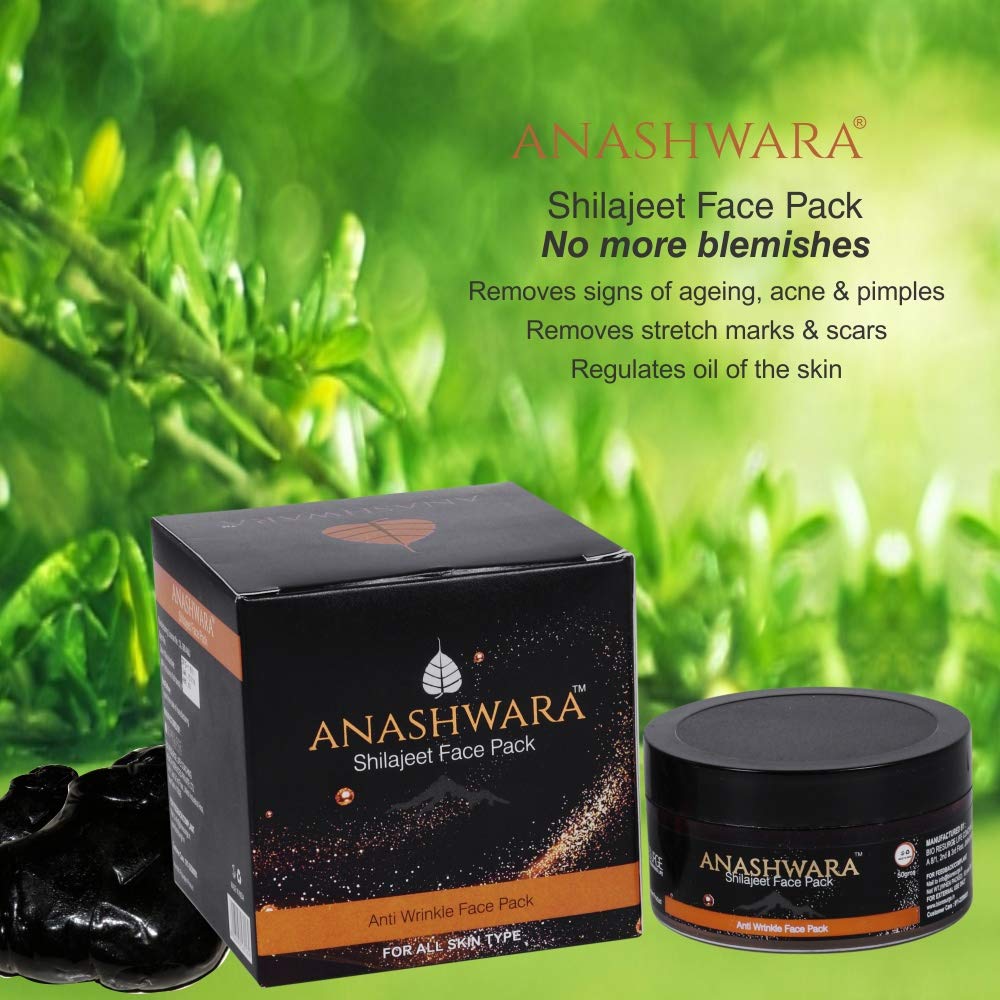 BIO RESURGE LIFE Anashwara Shilajit Anti-Wrinkle Face Mask | Skin Tightening, Pigmentation Removal & Tissue Repair | Exfoliates Dead Cells (50g) - Perfect for Daily Skincare Routine & Spa Treatments