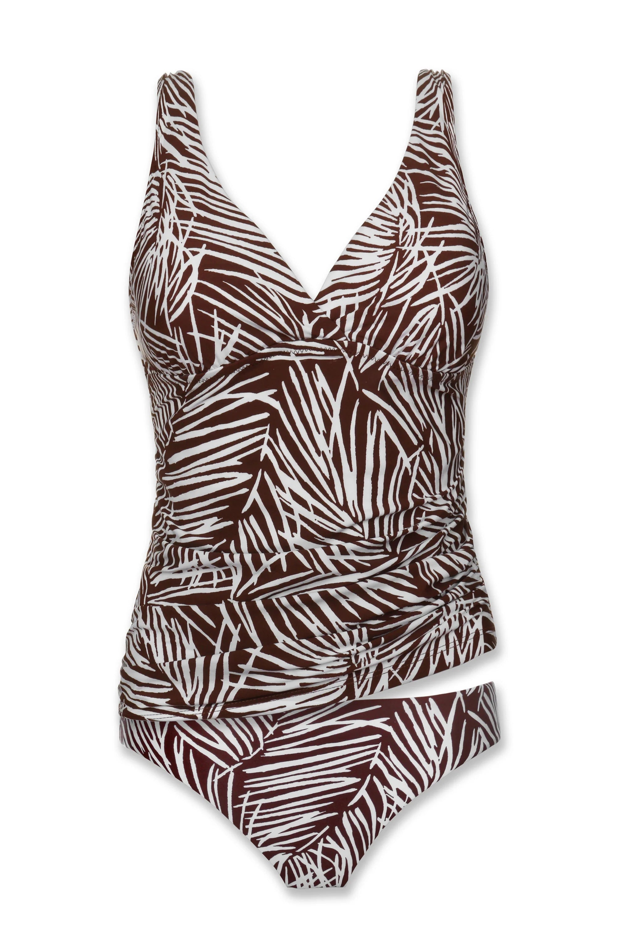Midi Slimmer Bottom Shapewear - High Waisted Tummy Control Shorts for Women | Paradise Palm Print | Perfect for Workouts, Yoga & Everyday Wear