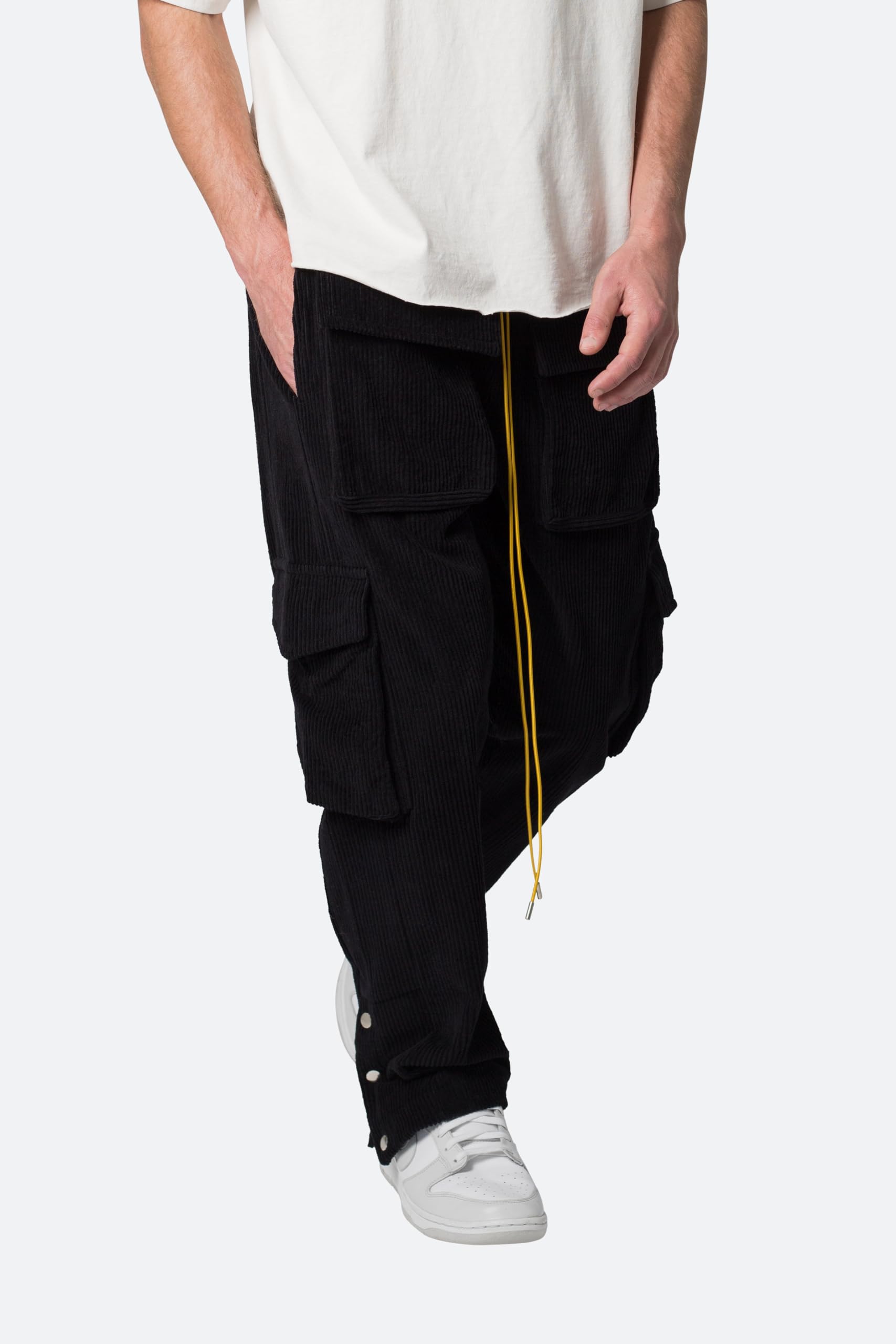 mnml Men's Corduroy Snap II Cargo Pants - Stylish & Comfortable Utility Pants for Streetwear, Casual Outfits & Urban Fashion | Perfect for Everyday Wear, Work & Outdoor Activities