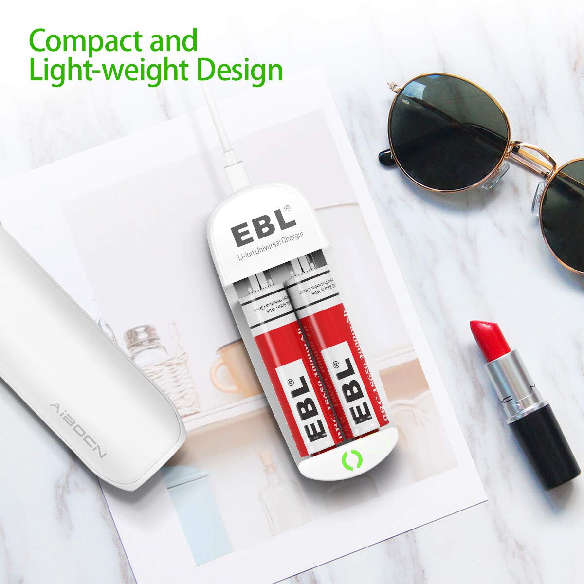 EBL 4-Pack 10440 Rechargeable Lithium Batteries with Universal 839 Battery Charger - Perfect for Flashlights, Laser Pointers, and Electronic Devices