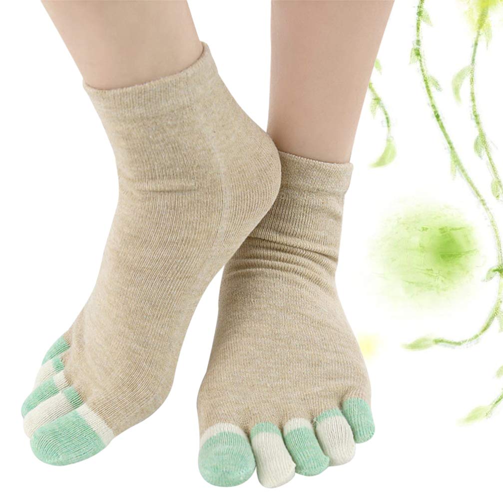 Healifty 1 Pair Women's 5-Toe Tube Socks - Soft Breathable Yoga Socks for Women & Kids - Perfect for Sports, Pilates, Running & Everyday Comfort