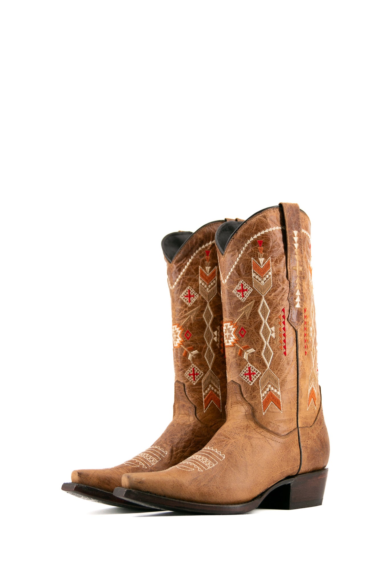 Olivia Aztec Snip Toe Cowgirl Boots for Women - Western Ankle Boots with Embroidery | Perfect for Country Music Festivals, Rodeos & Western Fashion