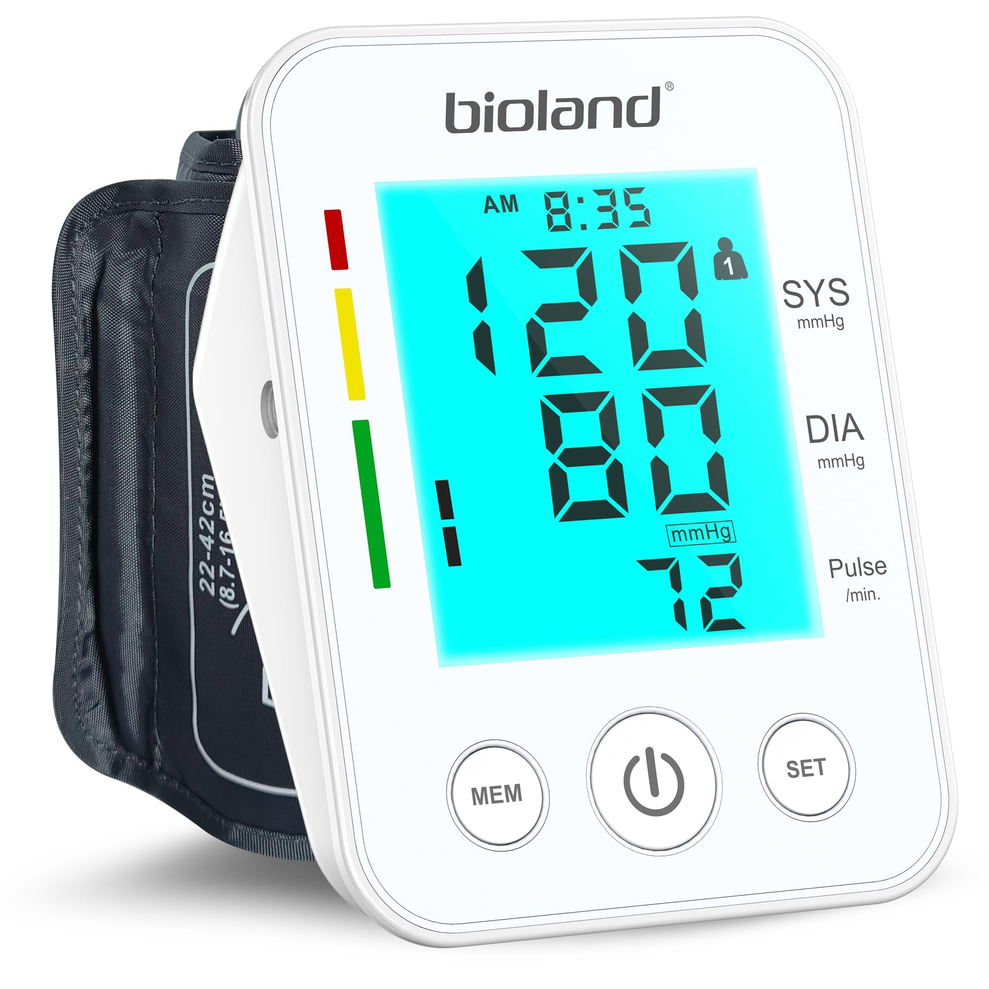 Automatic Digital Blood Pressure Monitor with Large Backlit LCD Display | Adjustable Upper Arm Cuff for Accurate Readings | Ideal for Home Health Monitoring & Senior Care | BPM-2008 Model