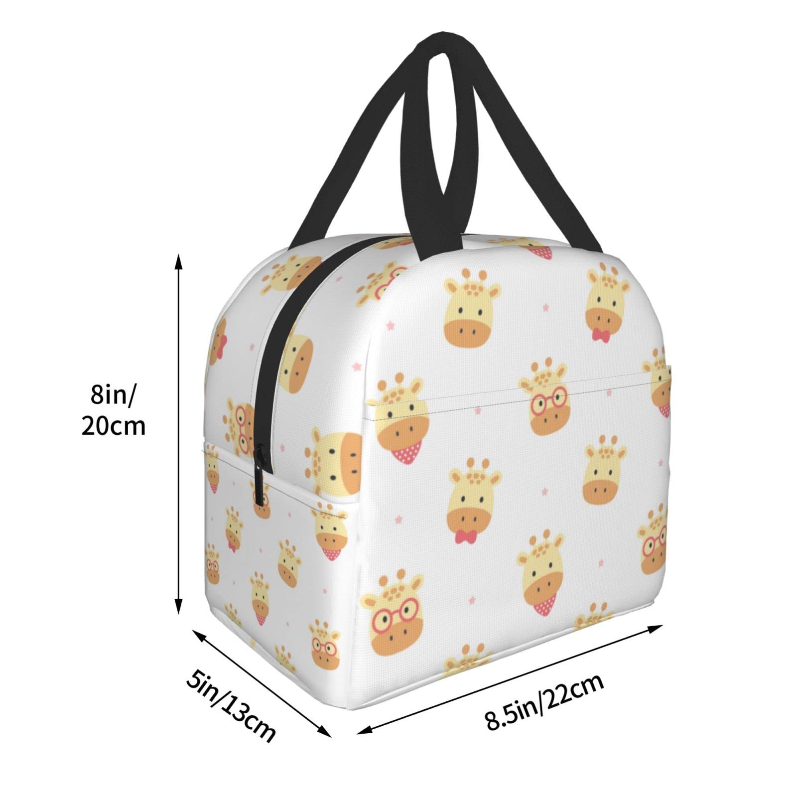 Insulated Giraffe Lunch Box for Adults - Reusable Thermal Lunch Bag for Office, School, Camping, Hiking & Travel - Leakproof Cooler Tote for Picnics, Beach Outings & Daily Commute