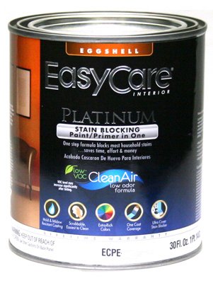 Premium Platinum Interior Paint & Primer in One - Pure White Pastel Base, Eggshell Finish, 1 Quart (32 oz) for Living Rooms, Bedrooms & Home Decor Projects