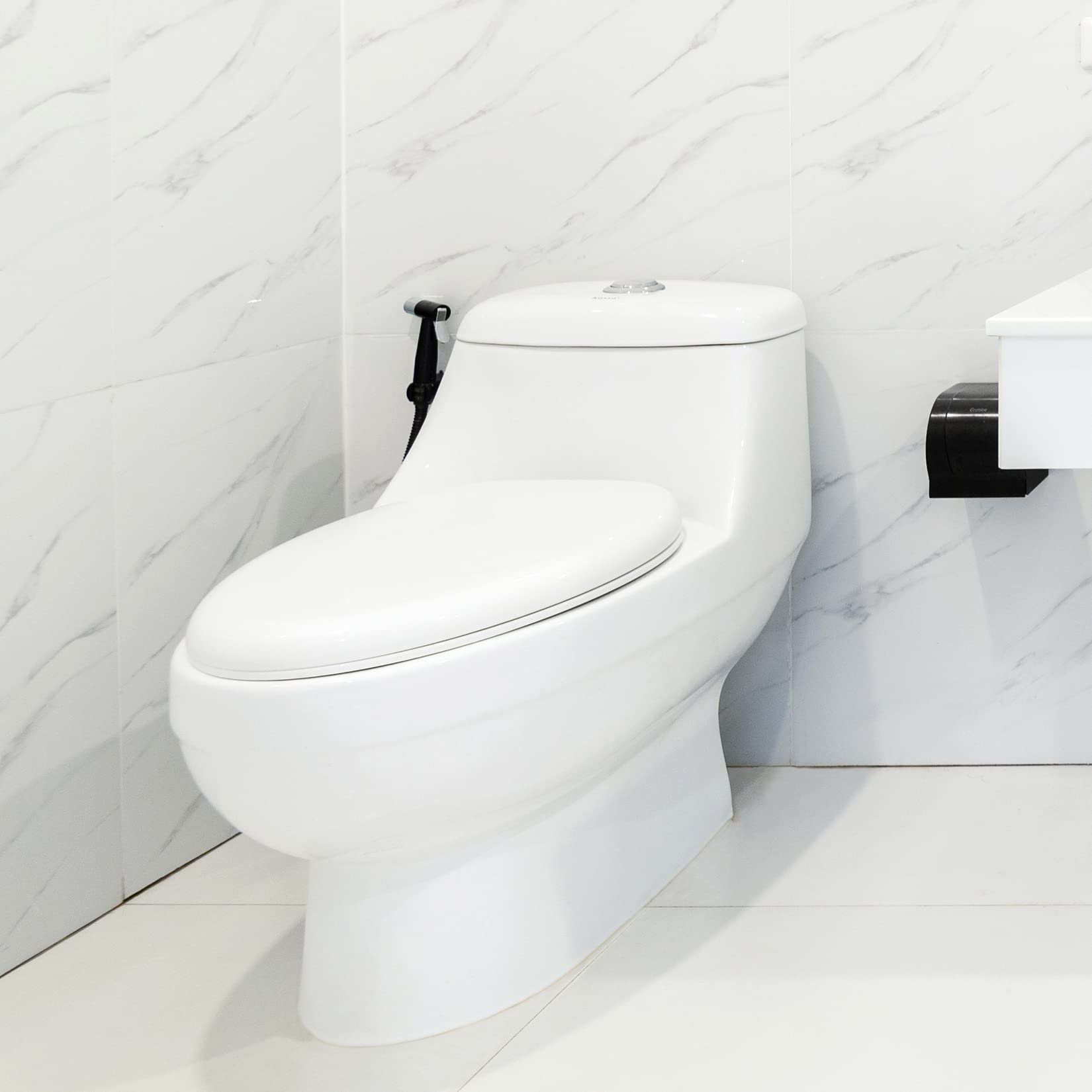 Miibox Removable Elongated Toilet Seat with Non-Slip Grip-Tight Bumpers - Slow Close Quiet Seat Cover, Quick Release Hinges for Easy Cleaning - 2 Pack White Toilet Seats for Bathroom, Home & Commercial Use