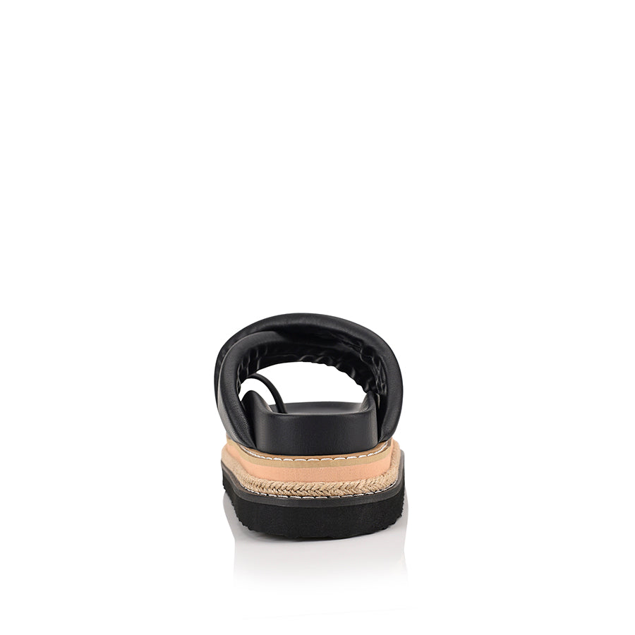 Thelma Flatform Slides for Women - Comfortable Black Summer Sandals for Casual Wear, Beach, and Outdoor Activities