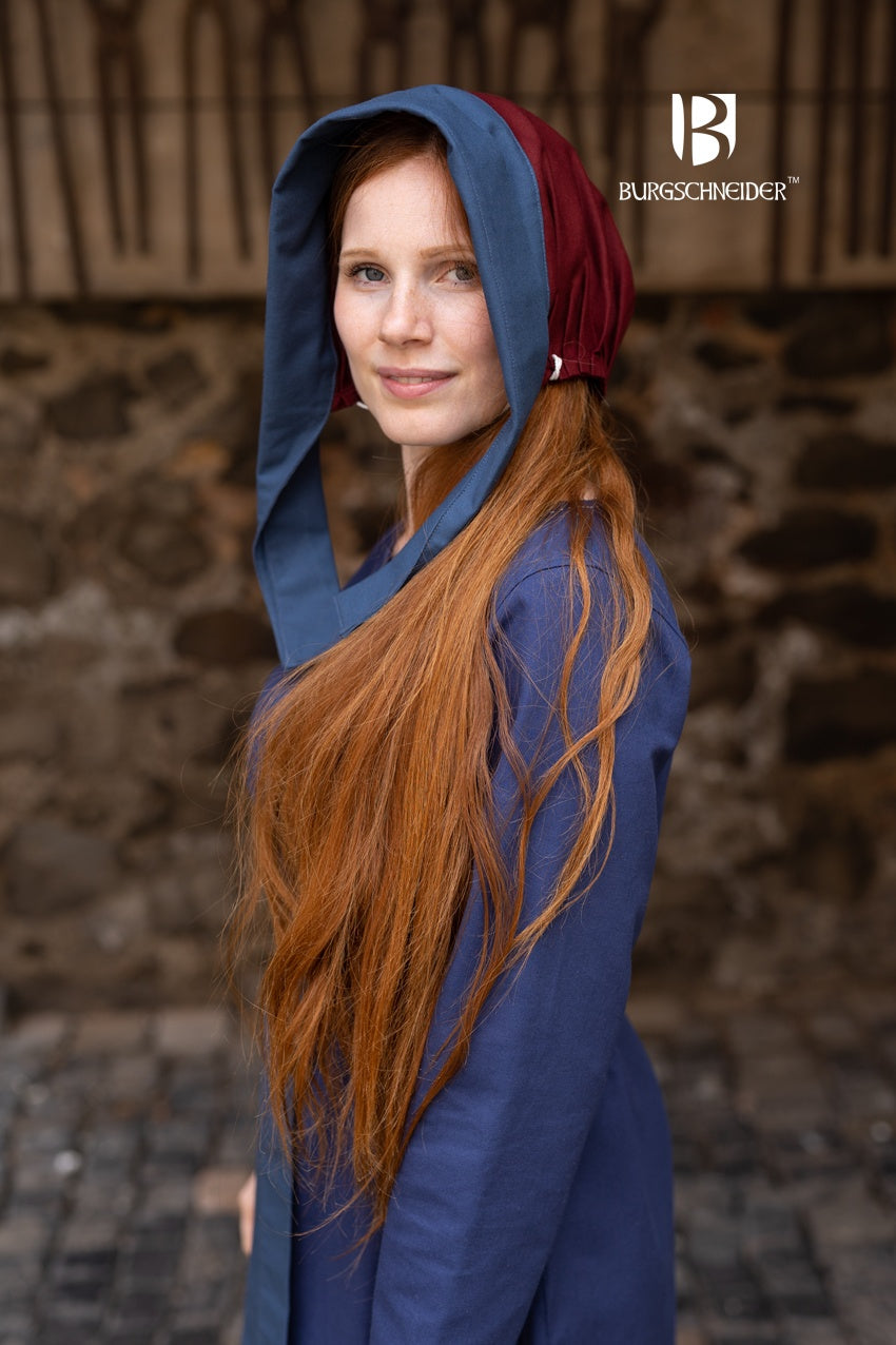 Bonnet Dagmar Bordeaux/Woad Blue - Stylish Women's Knitted Winter Hat for Cold Weather, Fashionable Beanie for Outdoor Activities & Daily Wear
