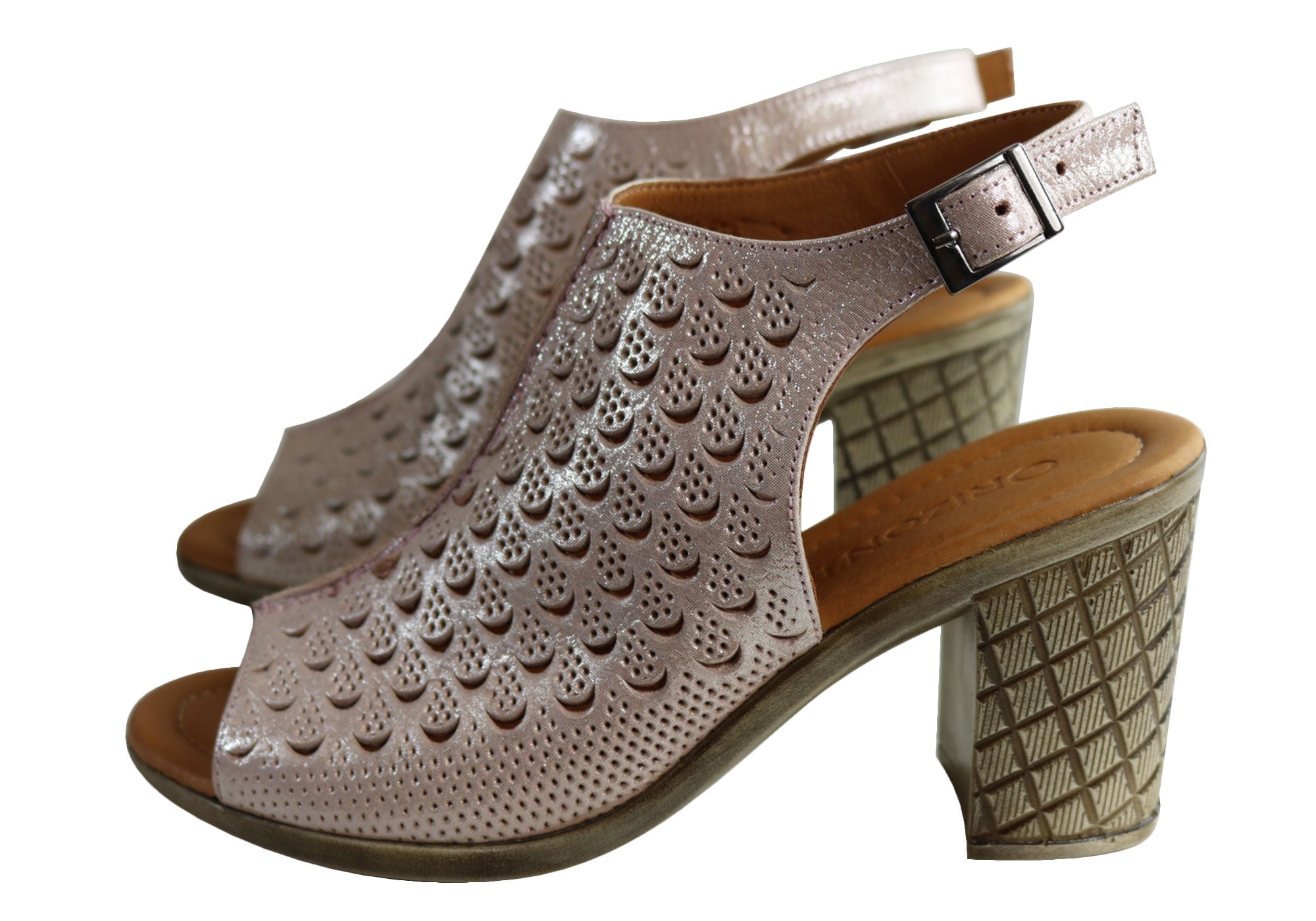 Orizonte Hana Women's Comfortable Mid Heel Sandals - Genuine European Leather - Perfect for Office, Wedding & Summer Outfits