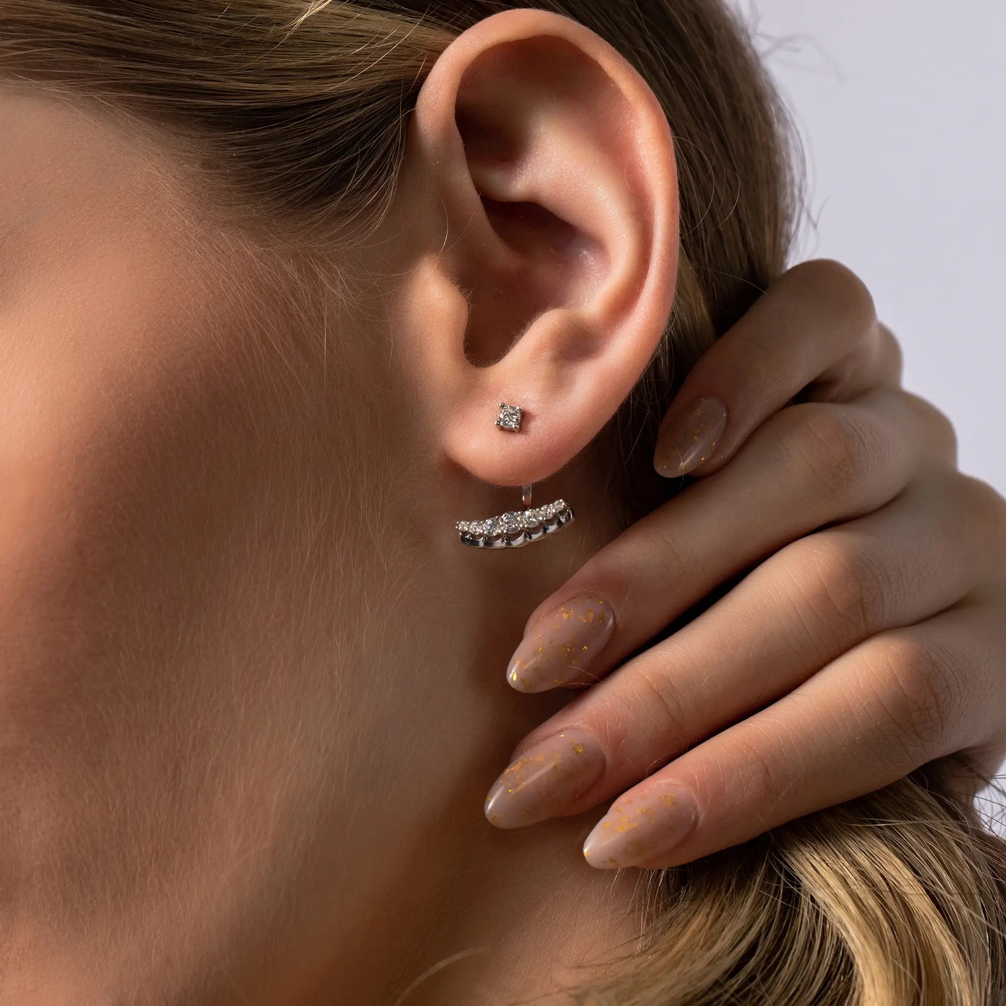 British Style Ear Jacket Earrings for Women - Elegant & Trendy Stud Back Earrings for Parties, Weddings & Everyday Wear