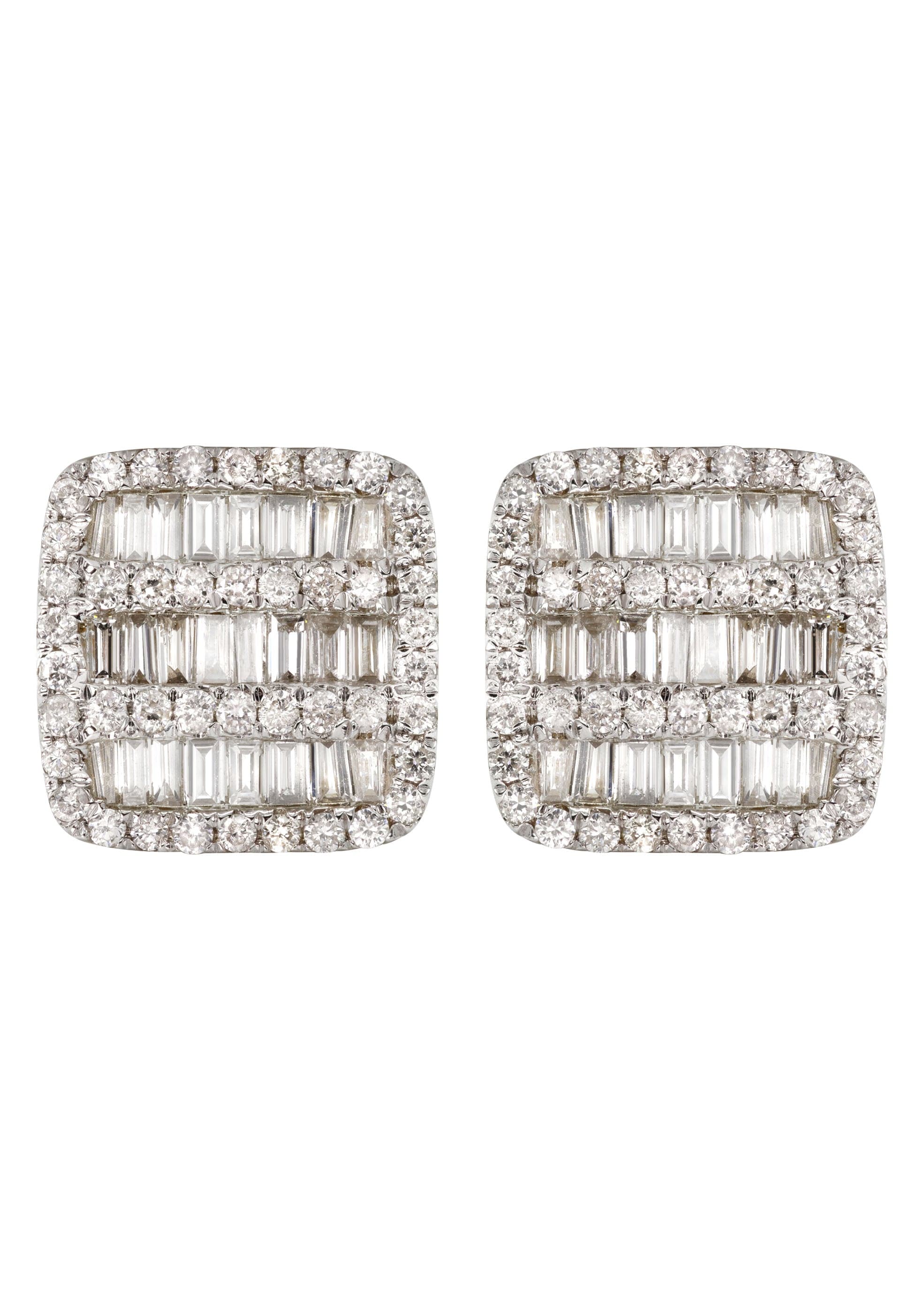 14K Yellow Gold Men's Diamond Baguette Earrings - 1.13 Carat Total Weight | 2.7 Grams | Luxury Wedding, Anniversary & Formal Event Jewelry Gift for Him