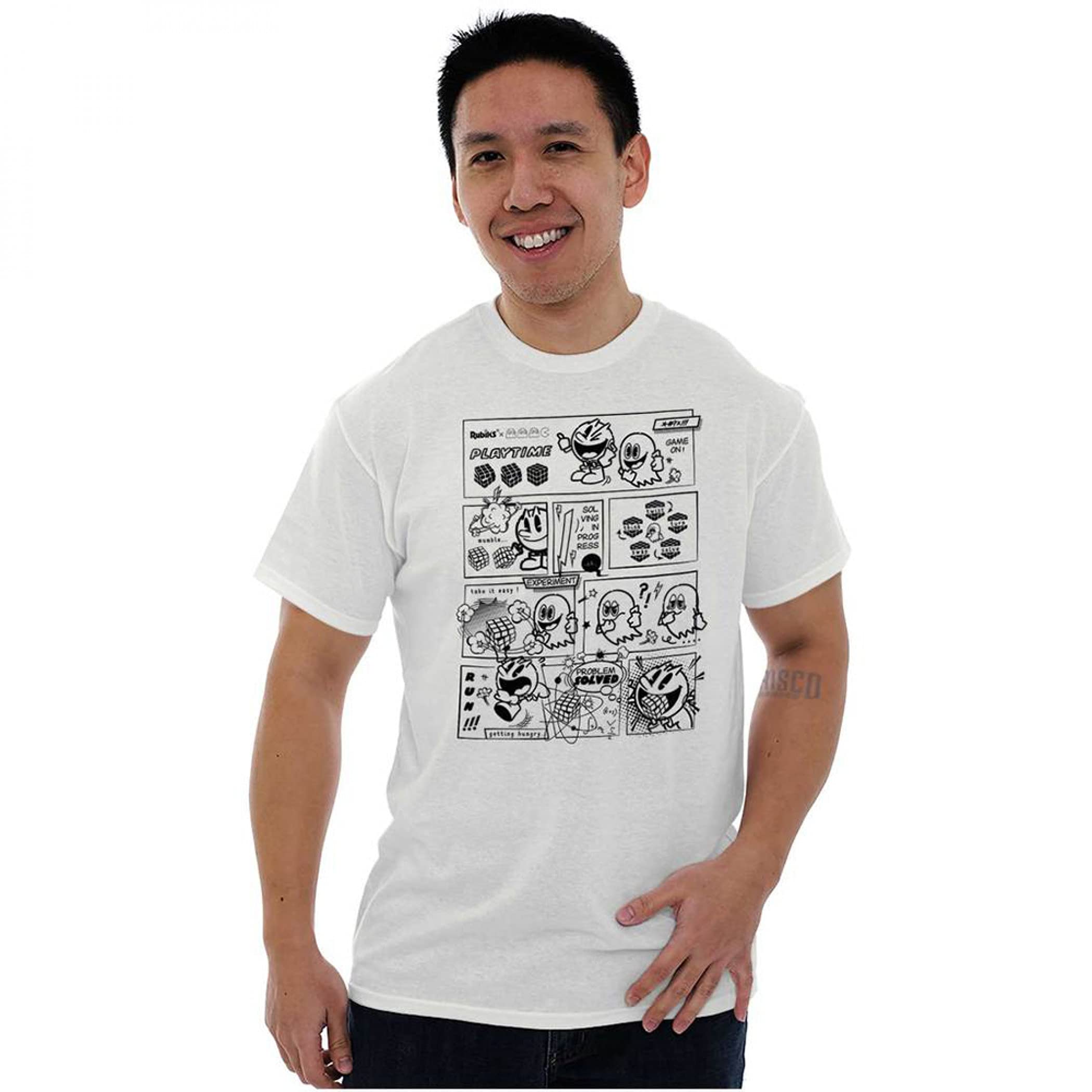 Pac-Man and Ghosts Comic Game Graphic T-Shirt - Retro Arcade Gaming Tee for Men & Women - Perfect for Casual Wear, Cosplay, and Gaming Events