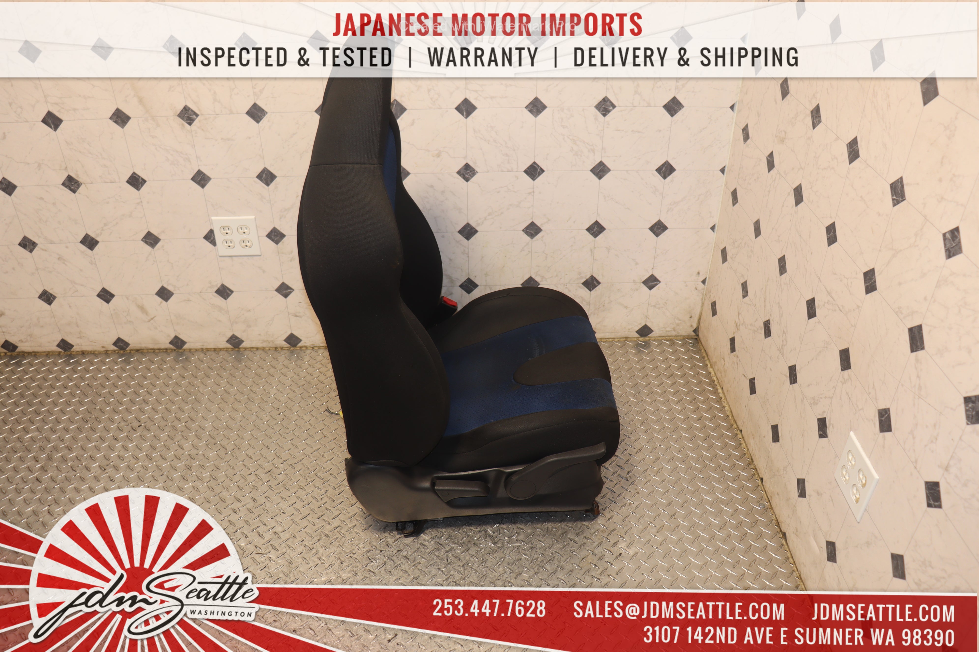 2002-2007 Subaru Impreza WRX STI GDB Complete Blue Front & Rear Seats - JDM Performance Upgrade for Racing & Street Use