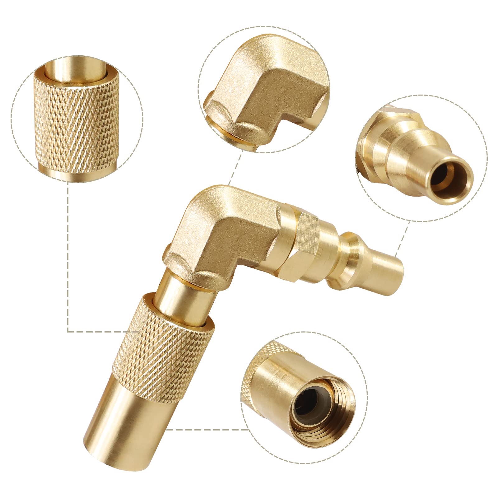 Xastro 1/4 Inch RV Quick Connect Elbow Adapter Fitting - Convert Propane Gas for Blackstone 17