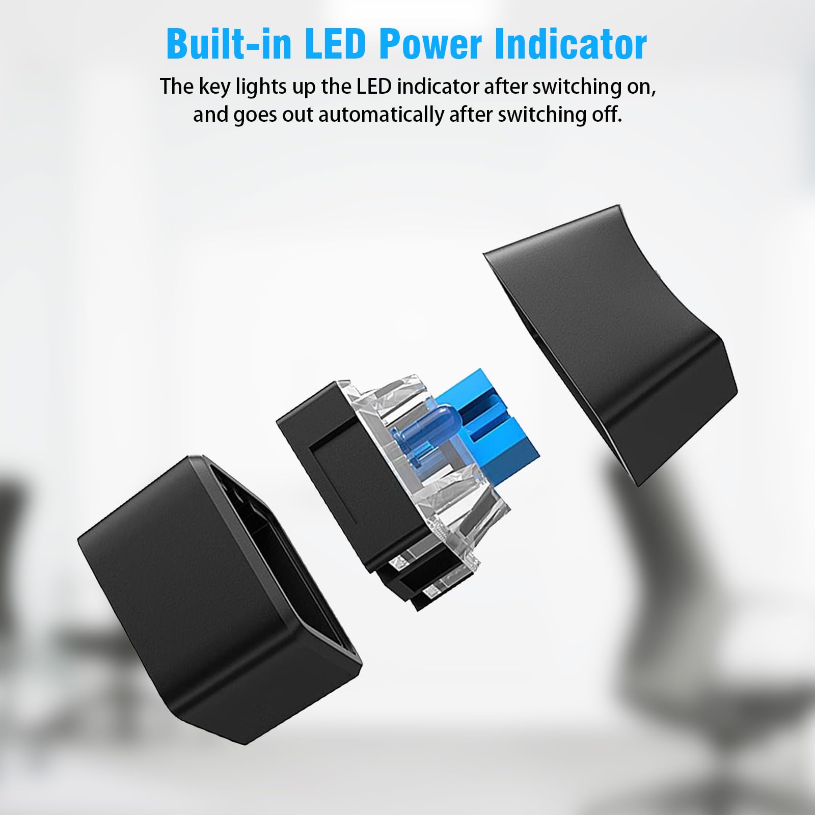External PC Power Button with LED Light - 1.65m Desktop Computer Switch Replacement for Easy Access - Perfect for Gaming Rigs, Workstations & Home Office Setups