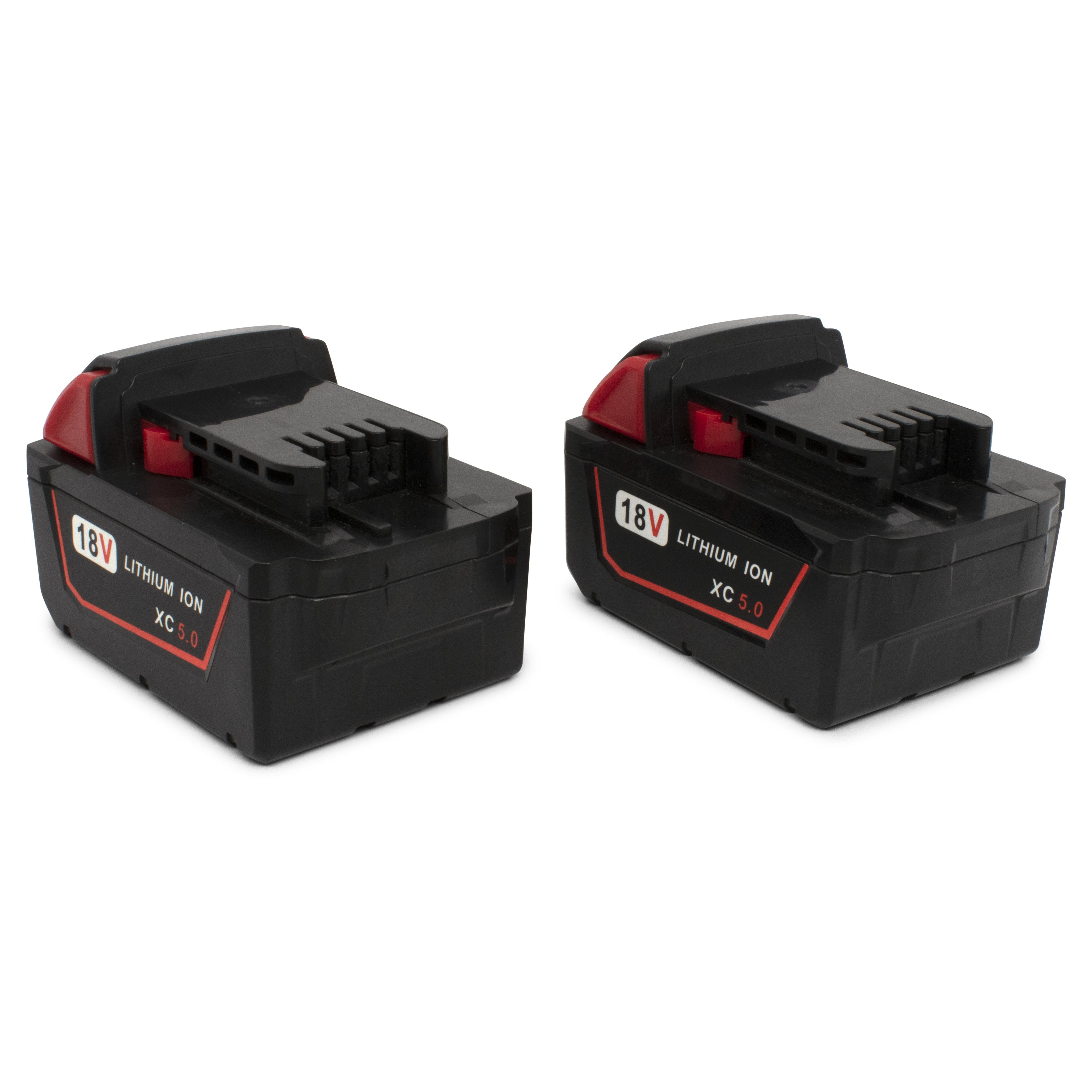 18V Milwaukee Compatible Lithium Battery (2 Pack) - High Performance Replacement for Power Tools - Perfect for Drilling, Sawing, and Construction Projects